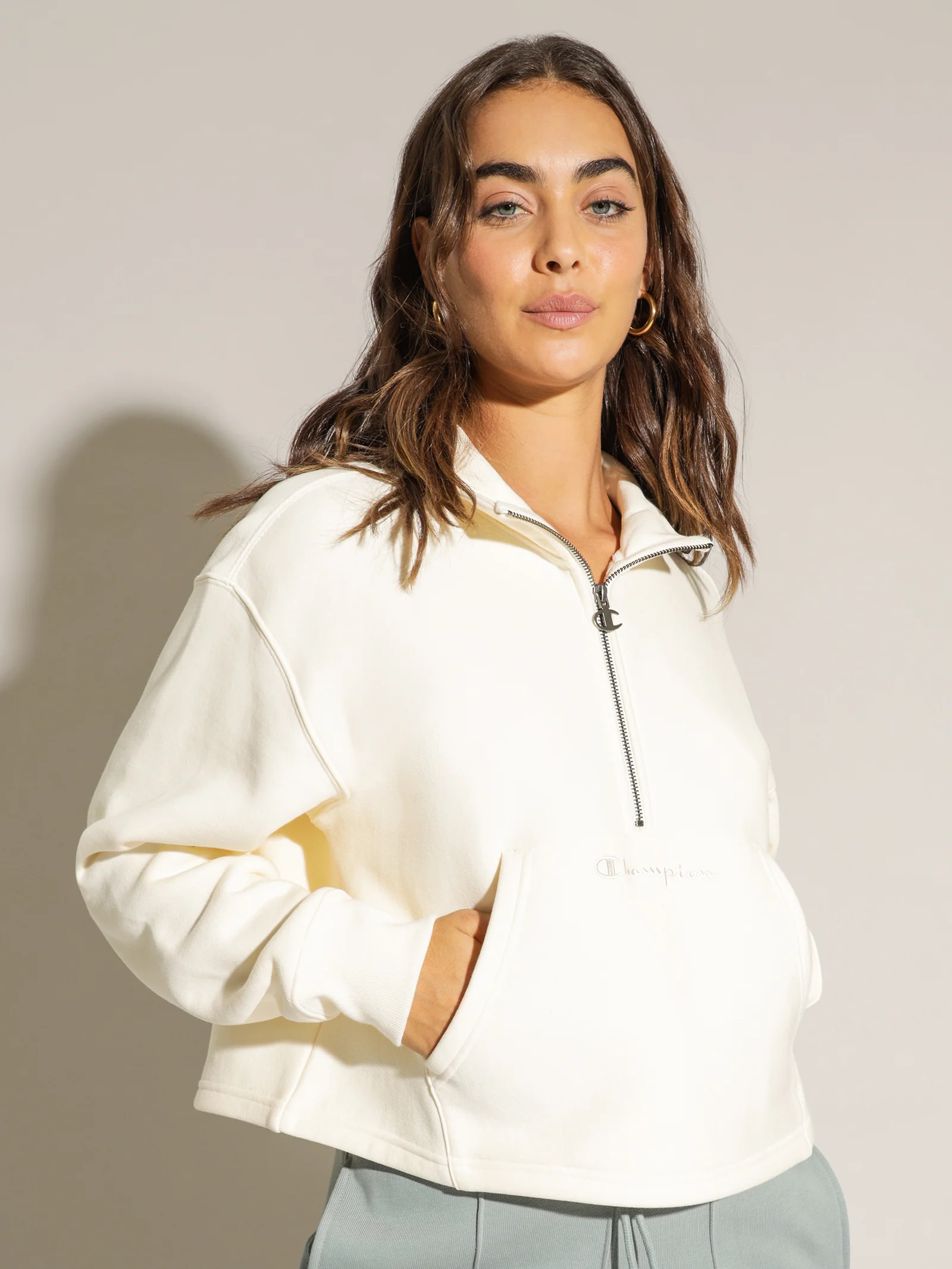 Reverse Weave Half-Zip Pullover - Image 2