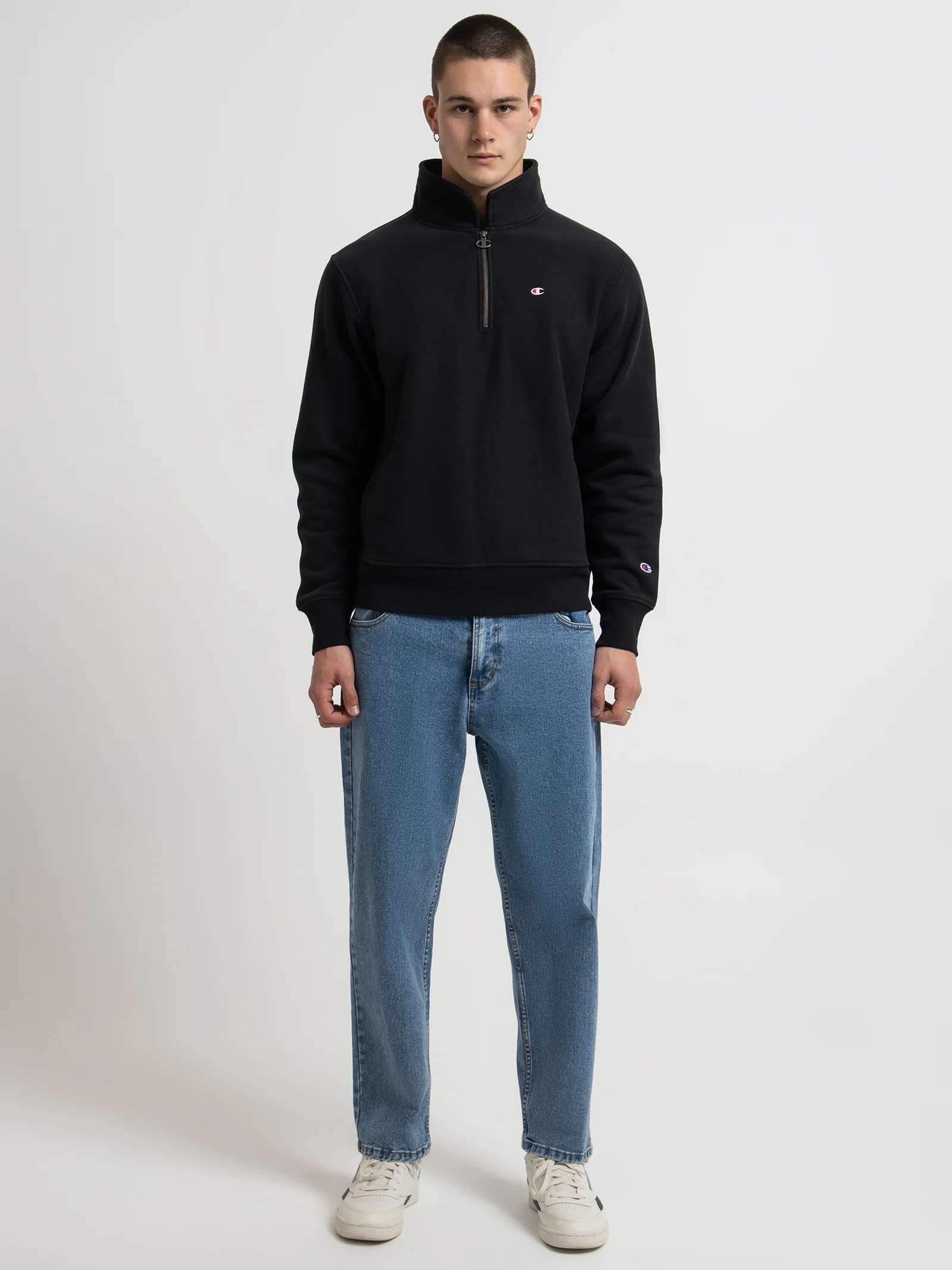 Reverse Weave Level Up Collared Quarter-Zip Crew - Image 2
