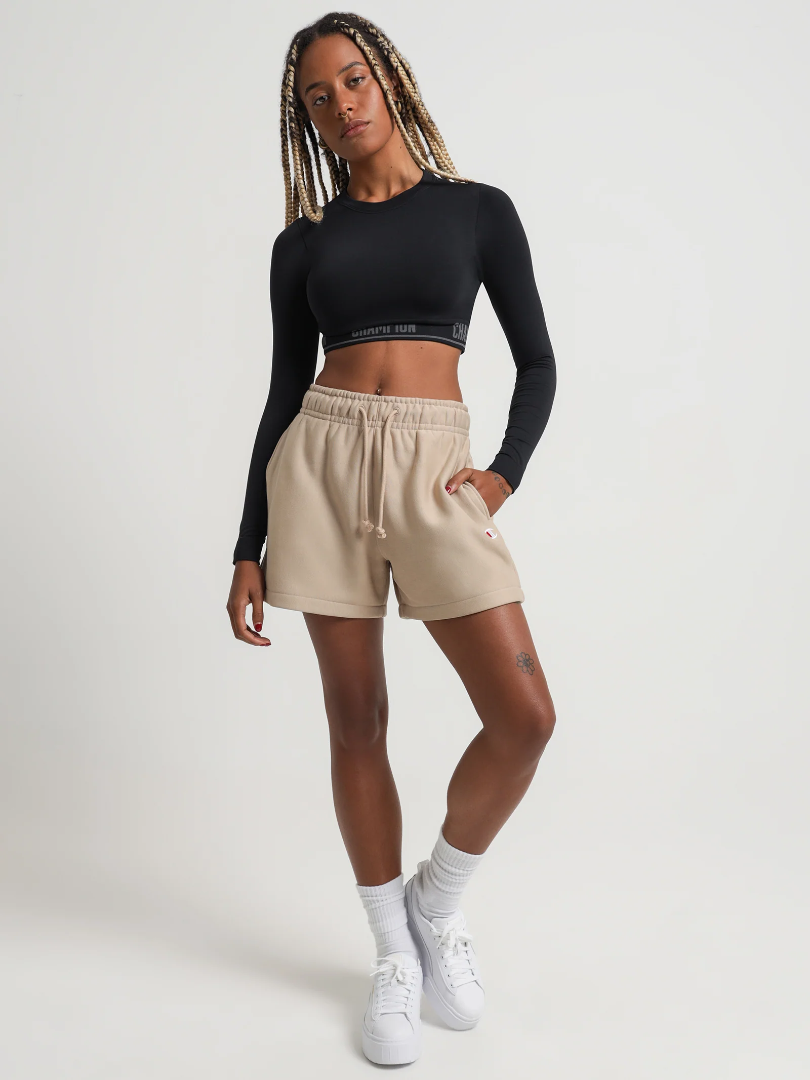 Reverse Weave Small C Relaxed Shorts - Image 2