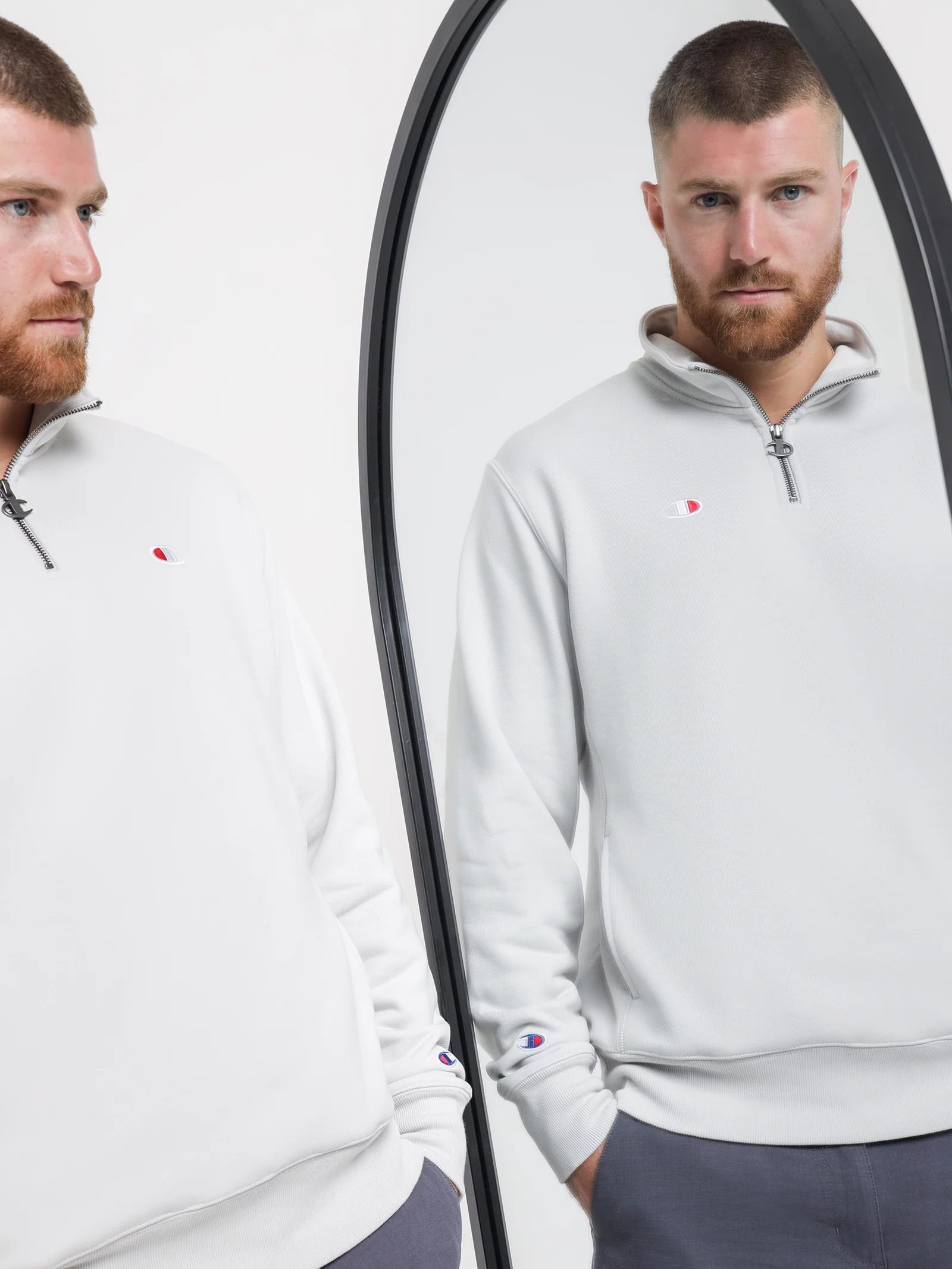 Reverse Weave Terry Quarter Zip Pullover - Image 2