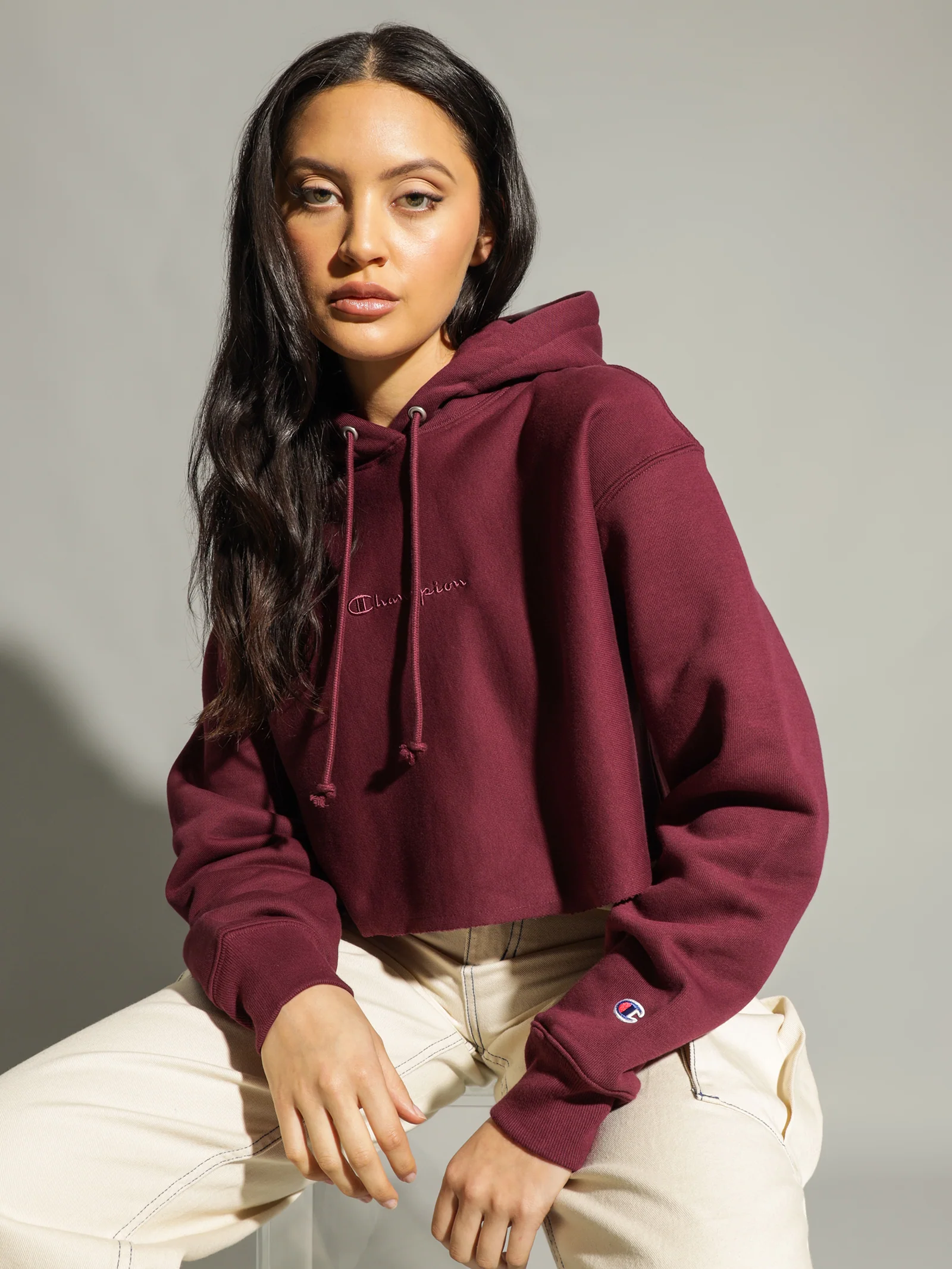 Reverse Weave Tonal Crop Hood - Image 2