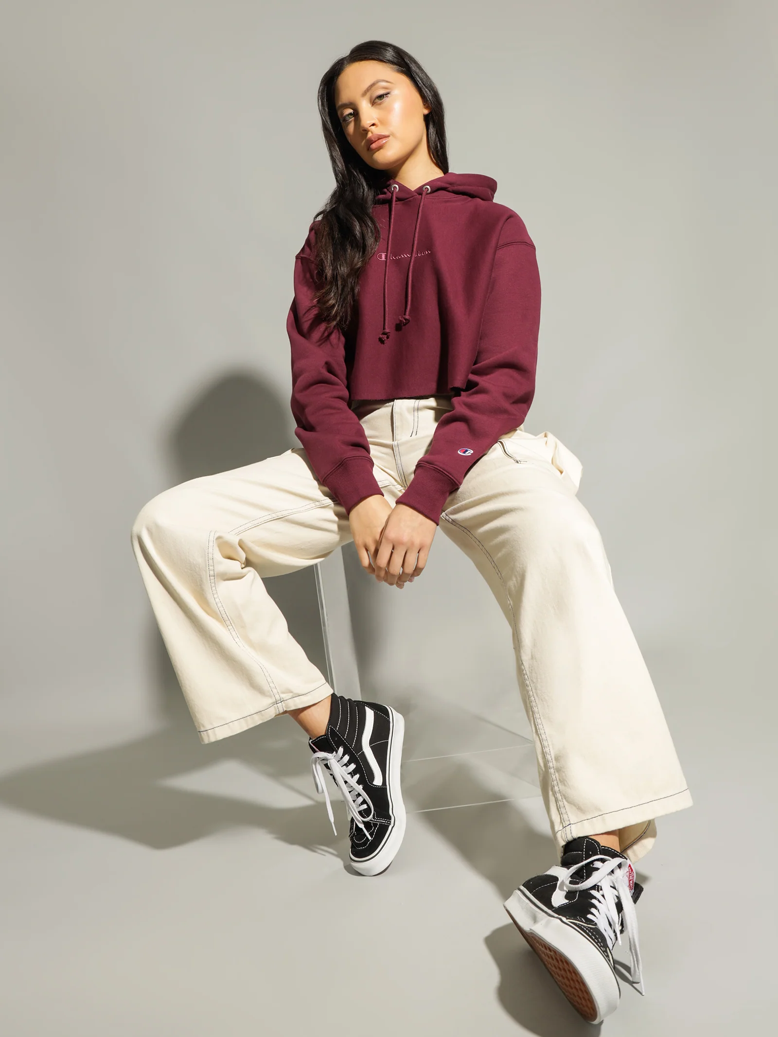 Reverse Weave Tonal Crop Hood - Image 5