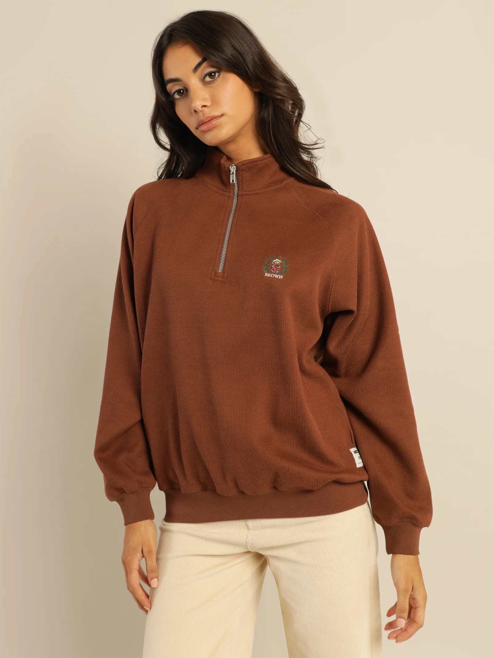 Rib 1/4 Zip Track Sweater - Image 3