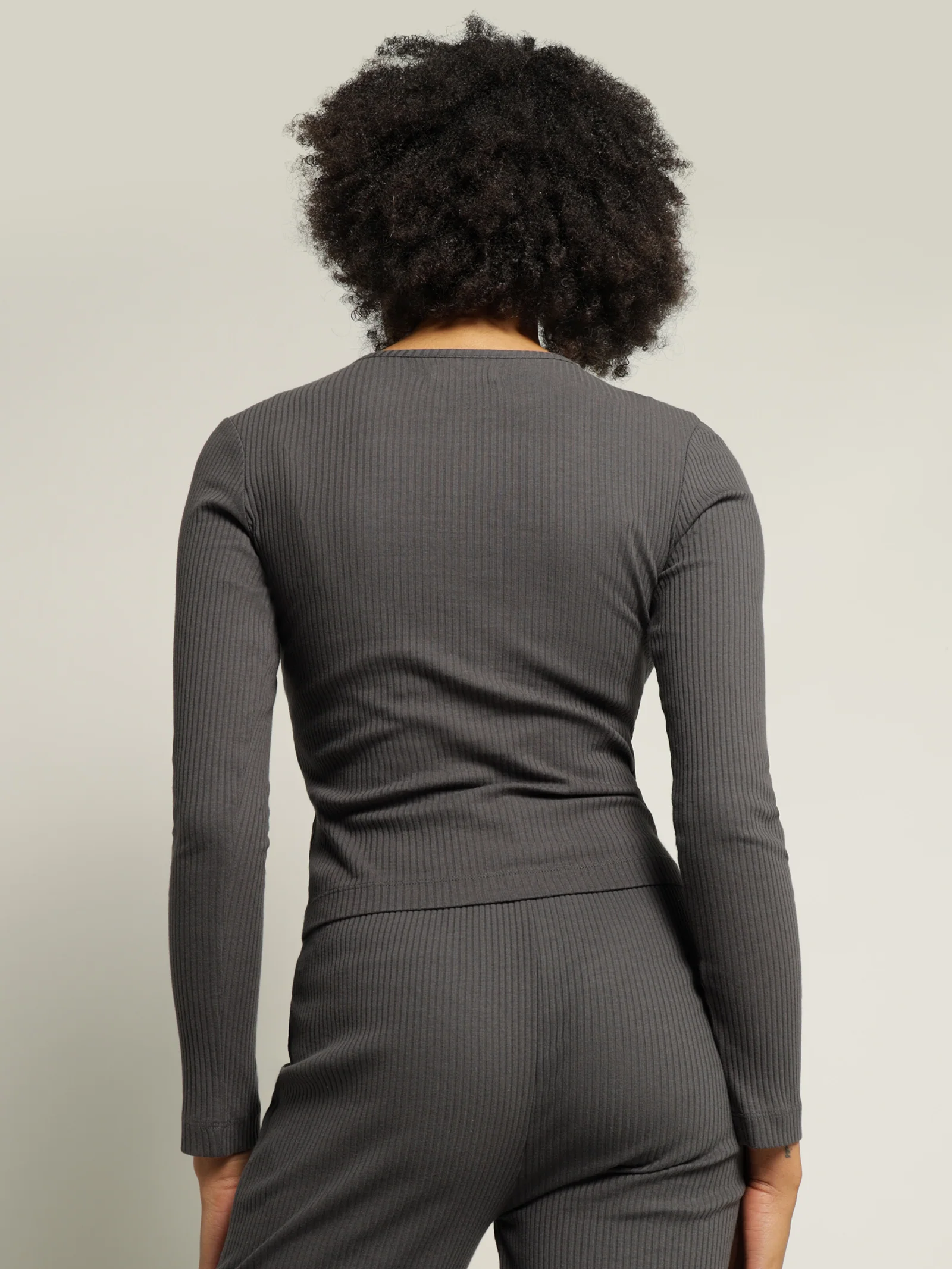 Ribbed Long Sleeve Lounge T-Shirt - Image 6
