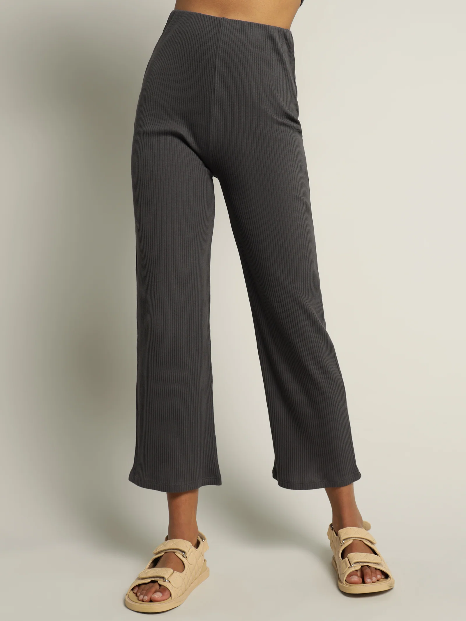 Ribbed Lounge Culotte Pants