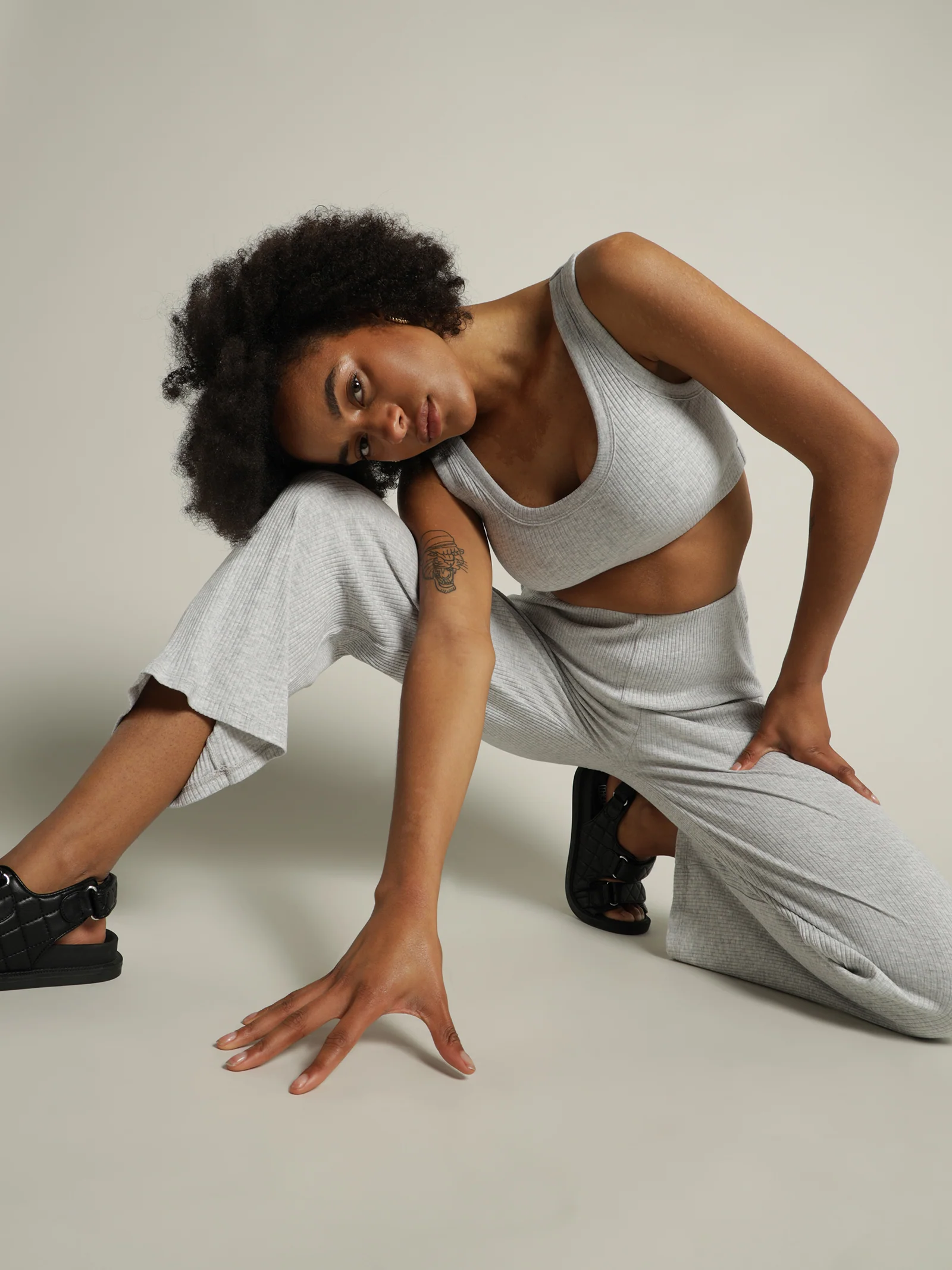 Ribbed Lounge Culotte Pants - Image 4