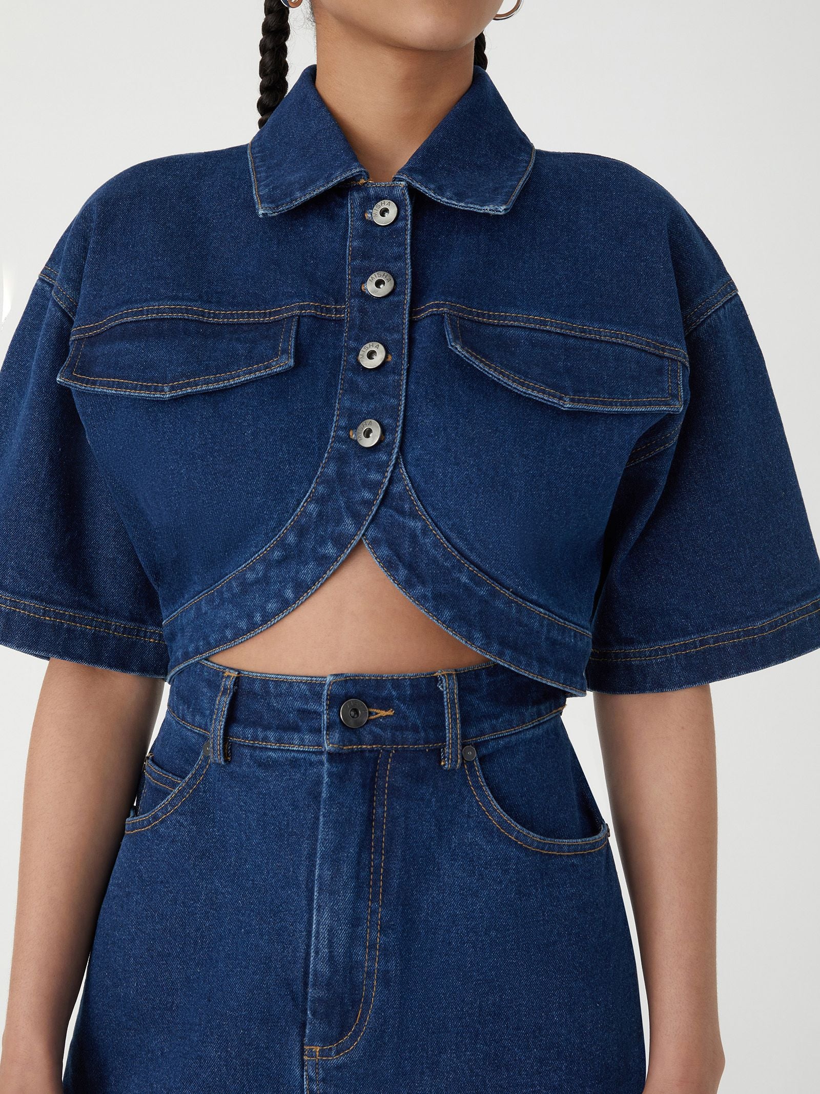 Rocco Denim Mini Dress - Image 3