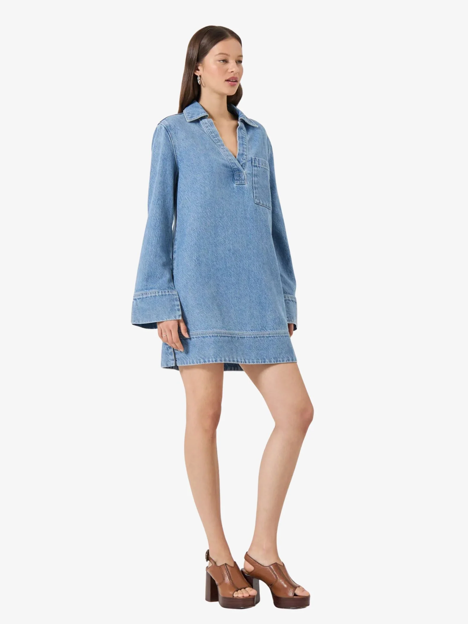 Marfa Tunic Mini Denim Dress - Image 4