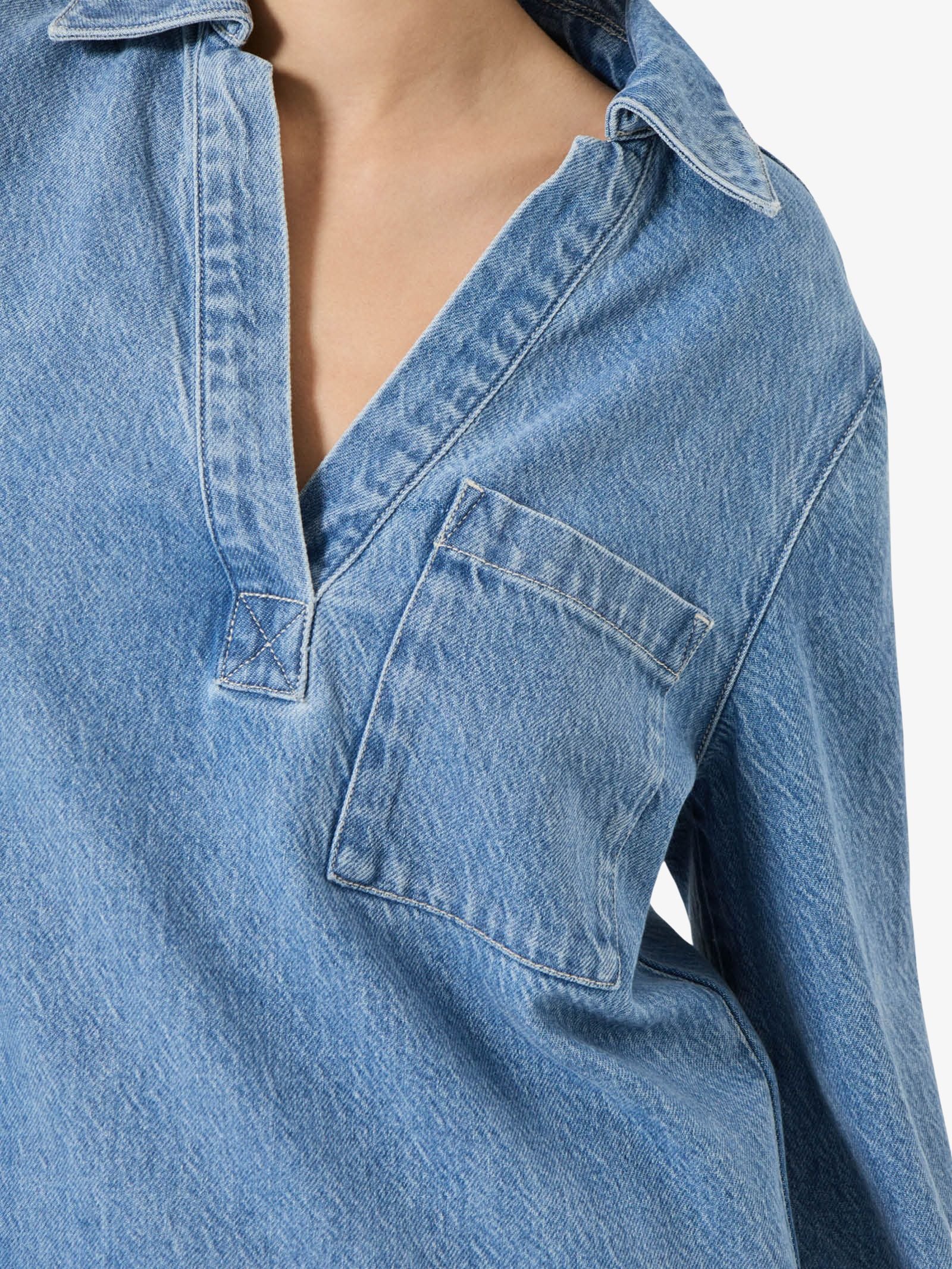 Marfa Tunic Mini Denim Dress - Image 5