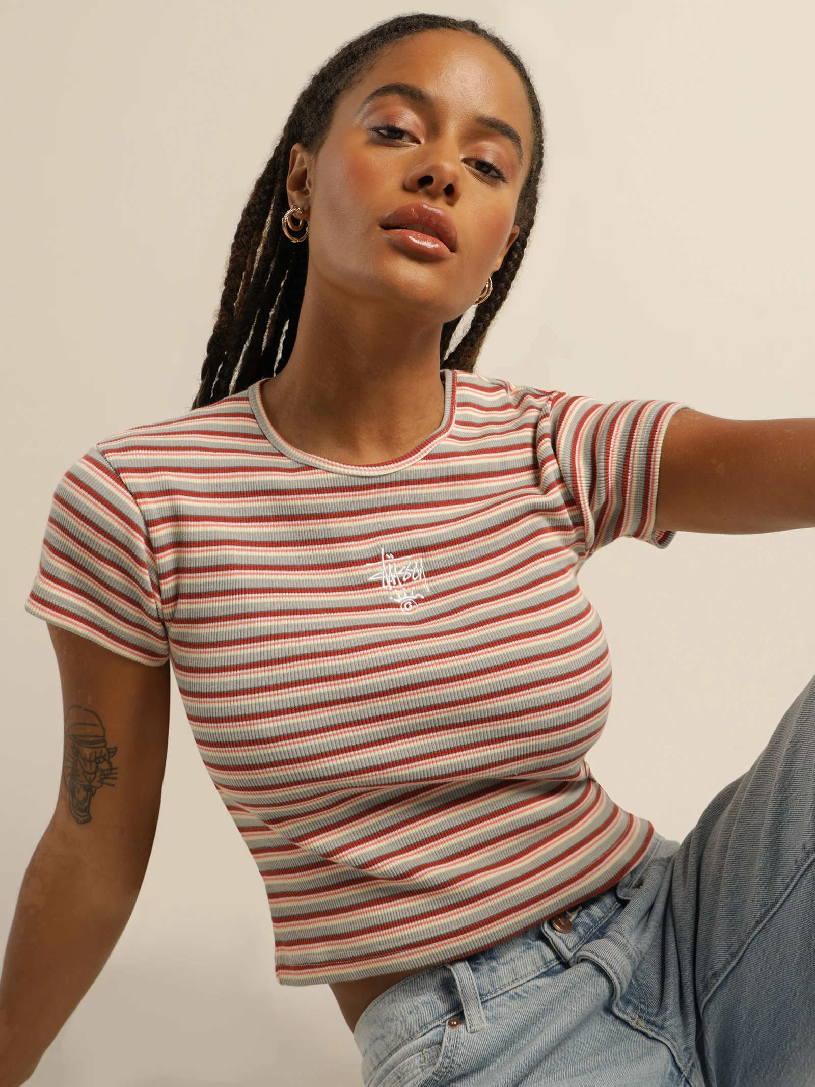 Rosada Stripe Fitted T-Shirt - Image 2