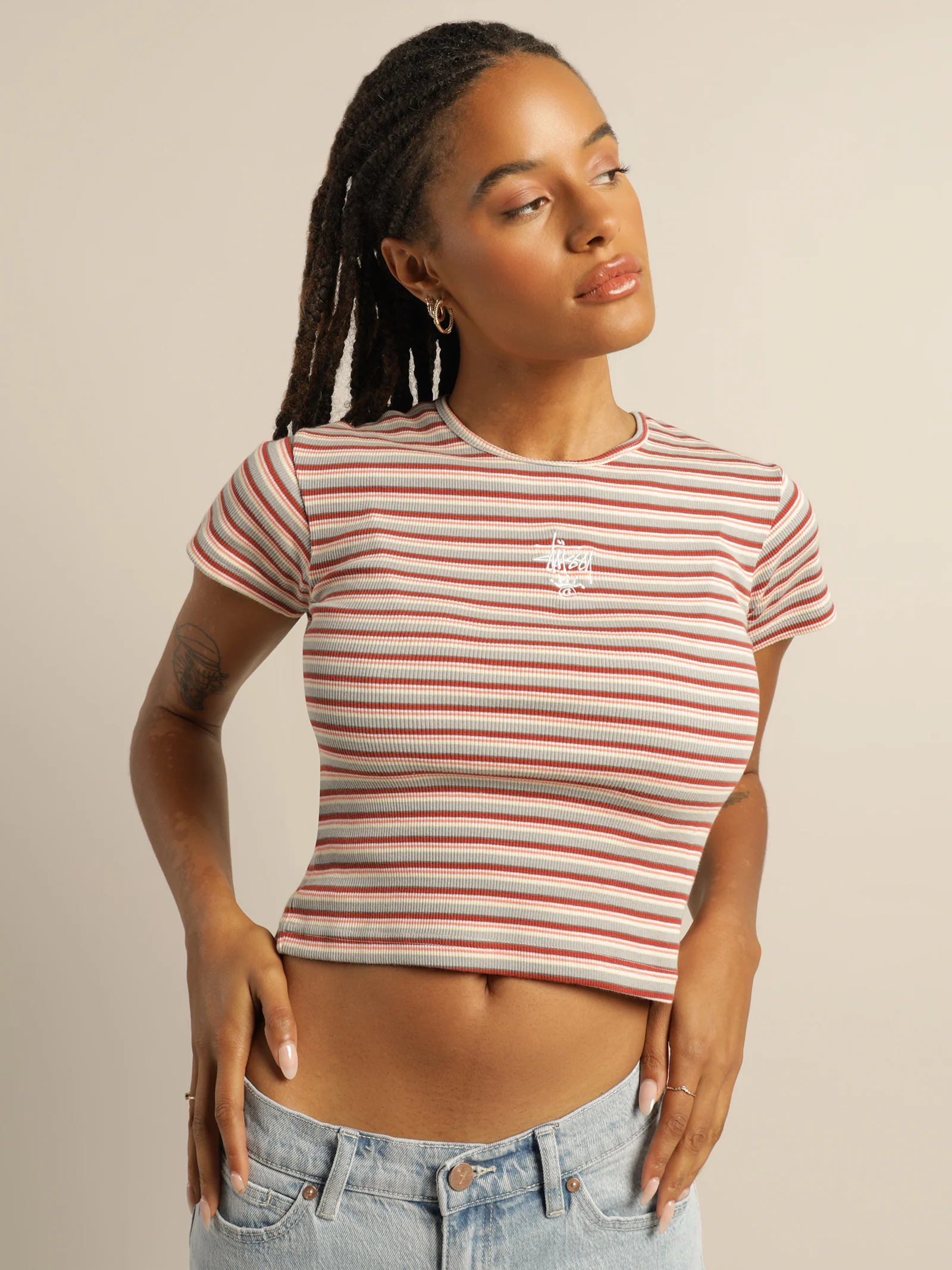 Rosada Stripe Fitted T-Shirt - Image 3
