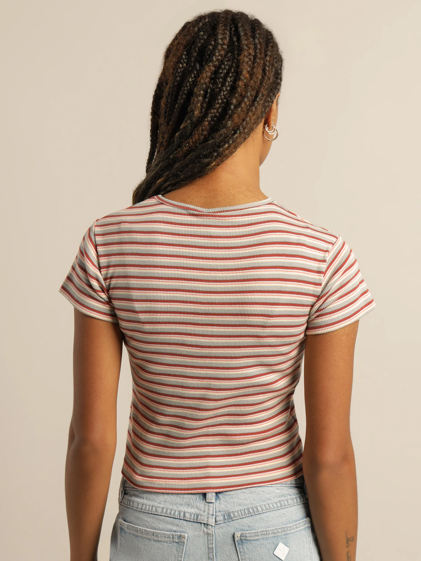 Rosada Stripe Fitted T-Shirt - Image 6