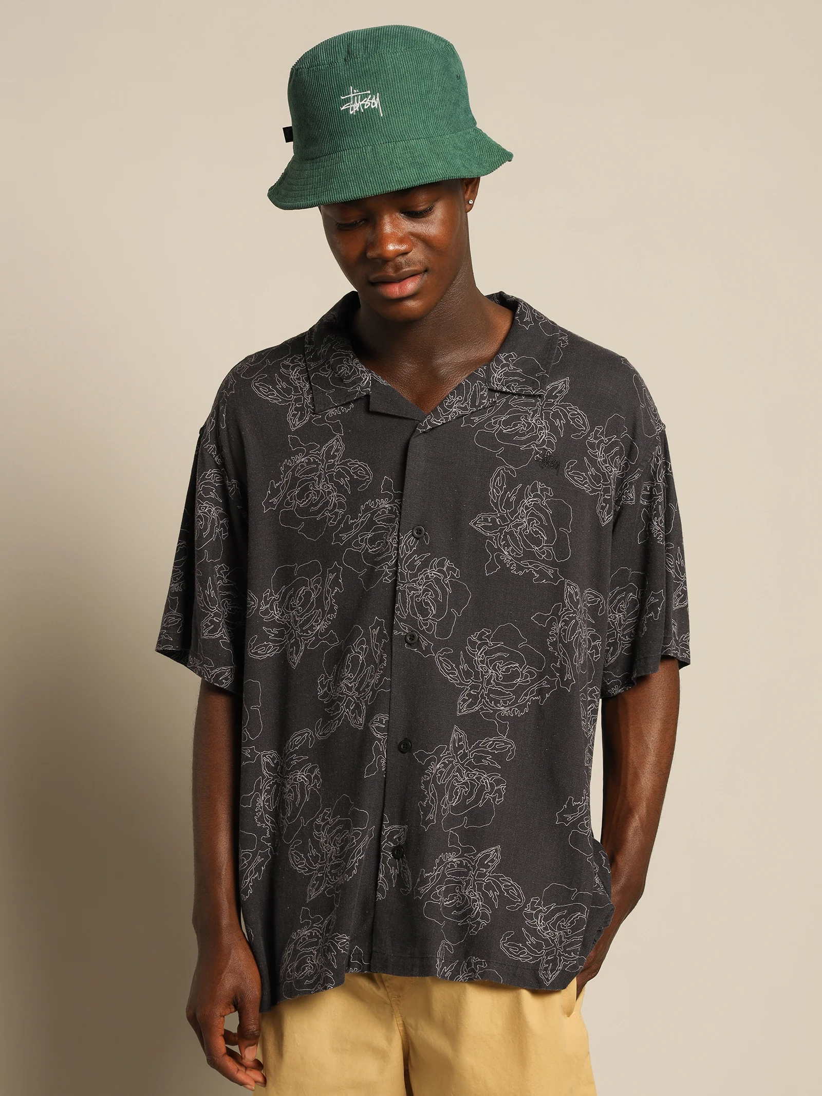 Roses Pattern Short Sleeve Shirt