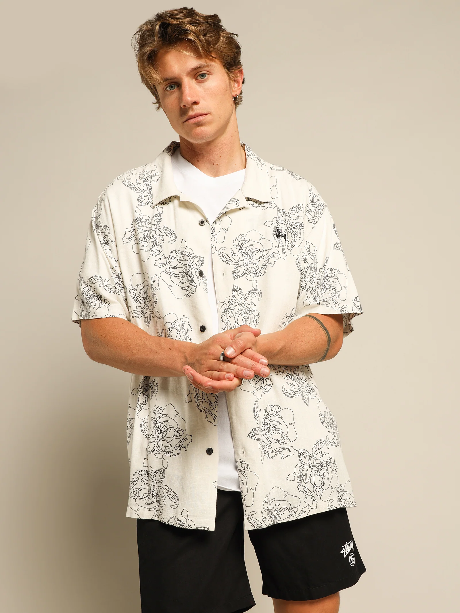 Roses Pattern Short Sleeve Shirt