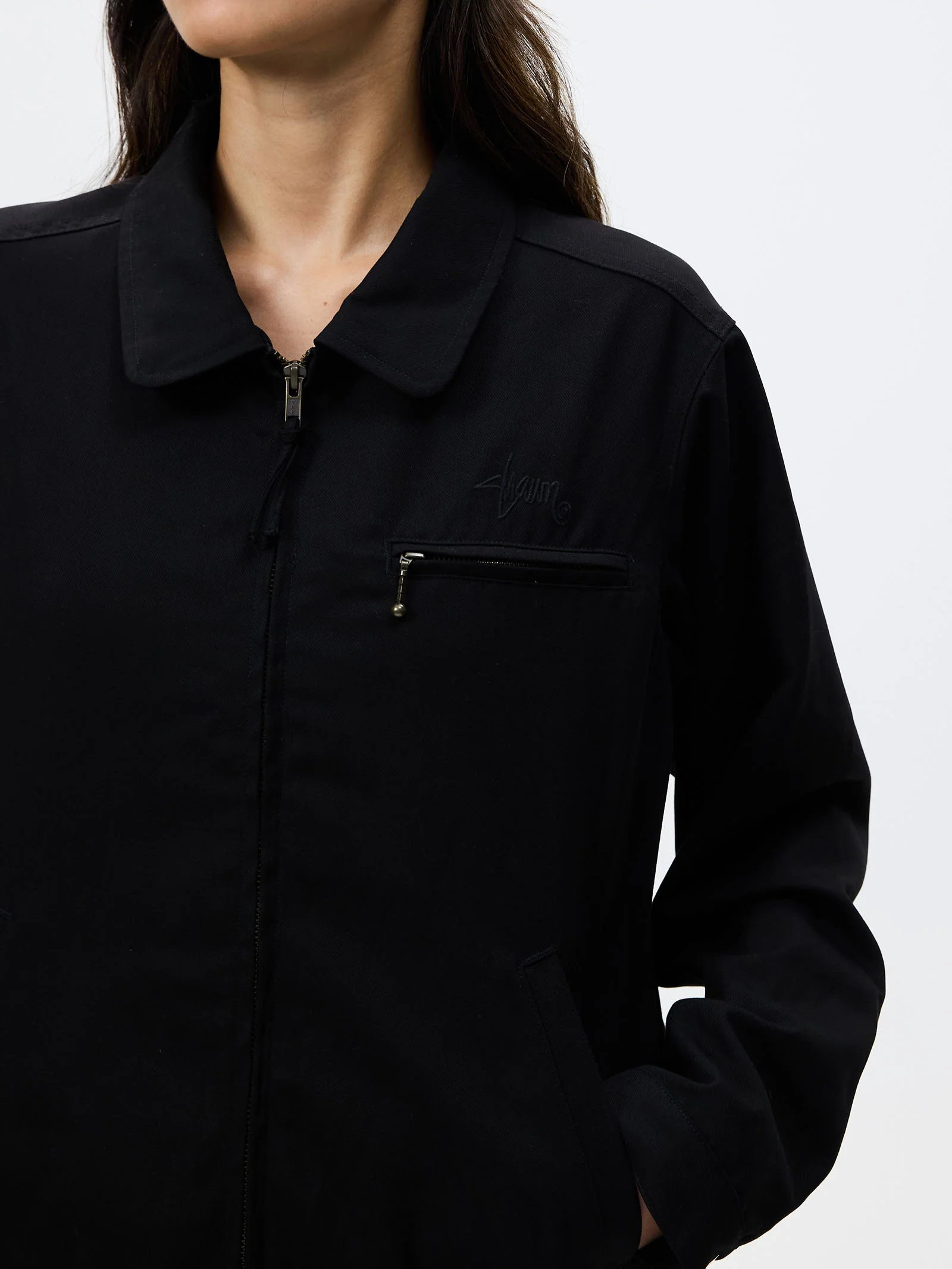 Womens Gaberdine Zip Jacket - Image 3