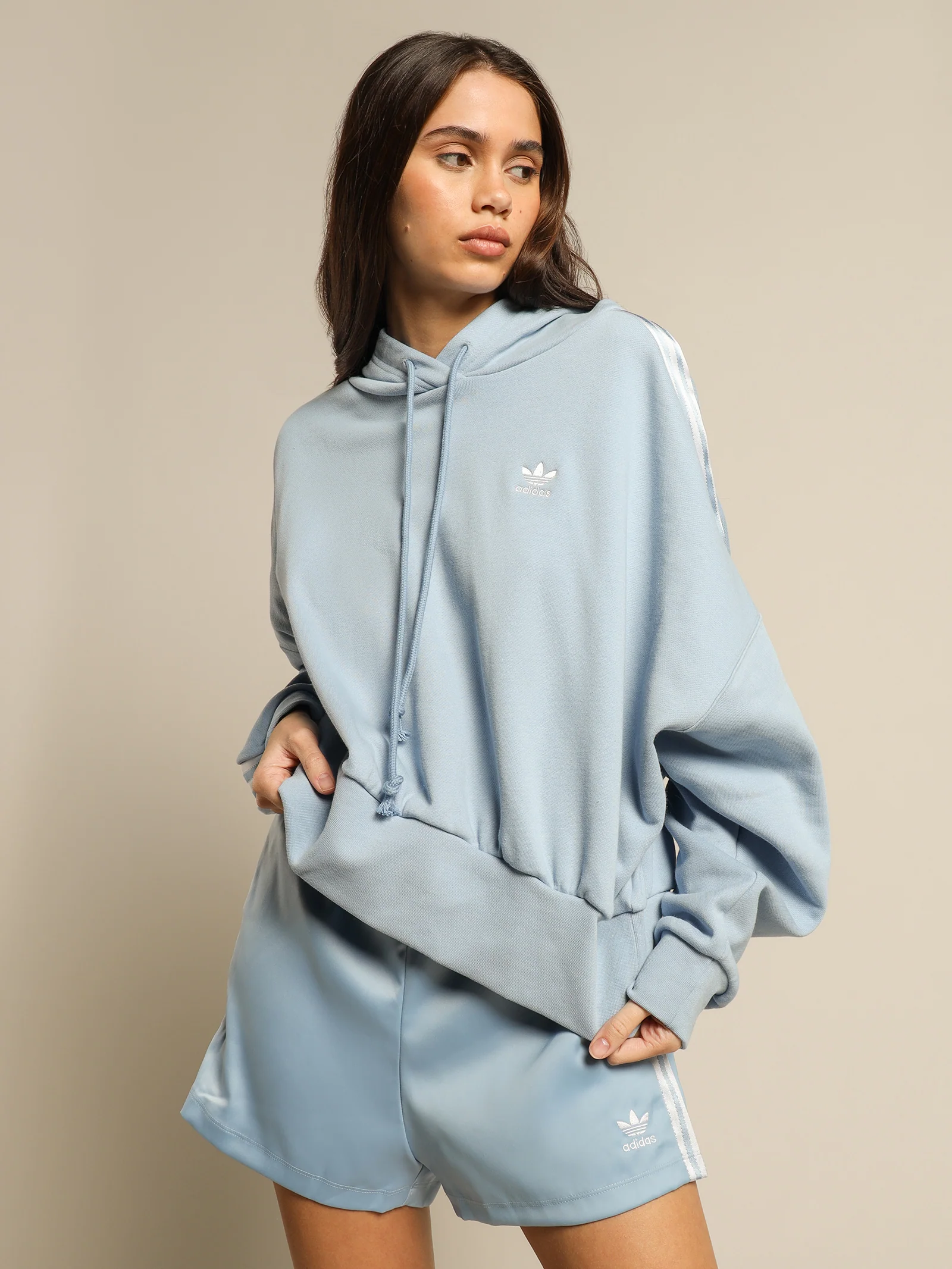 Satin Tape Cropped Hoodie - Image 3