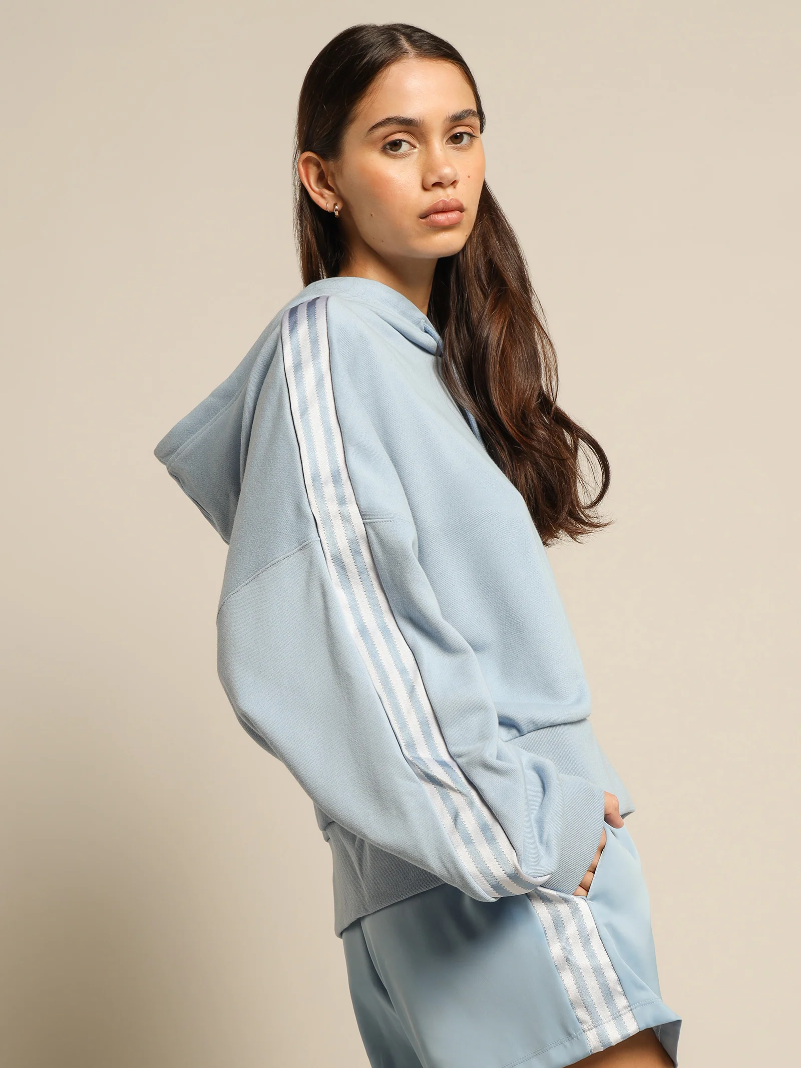 Satin Tape Cropped Hoodie - Image 6