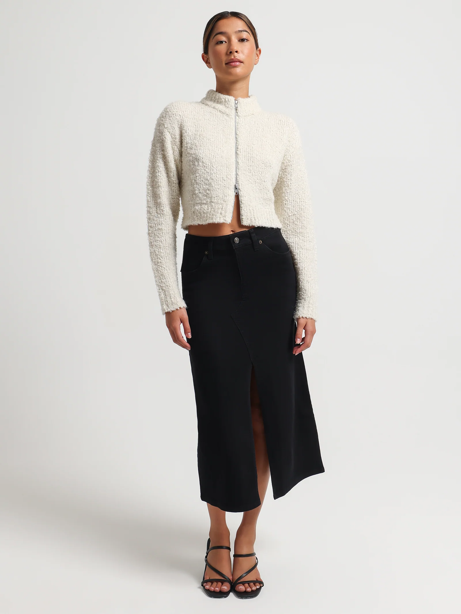 Serena Denim Split Midi Skirt - Image 2