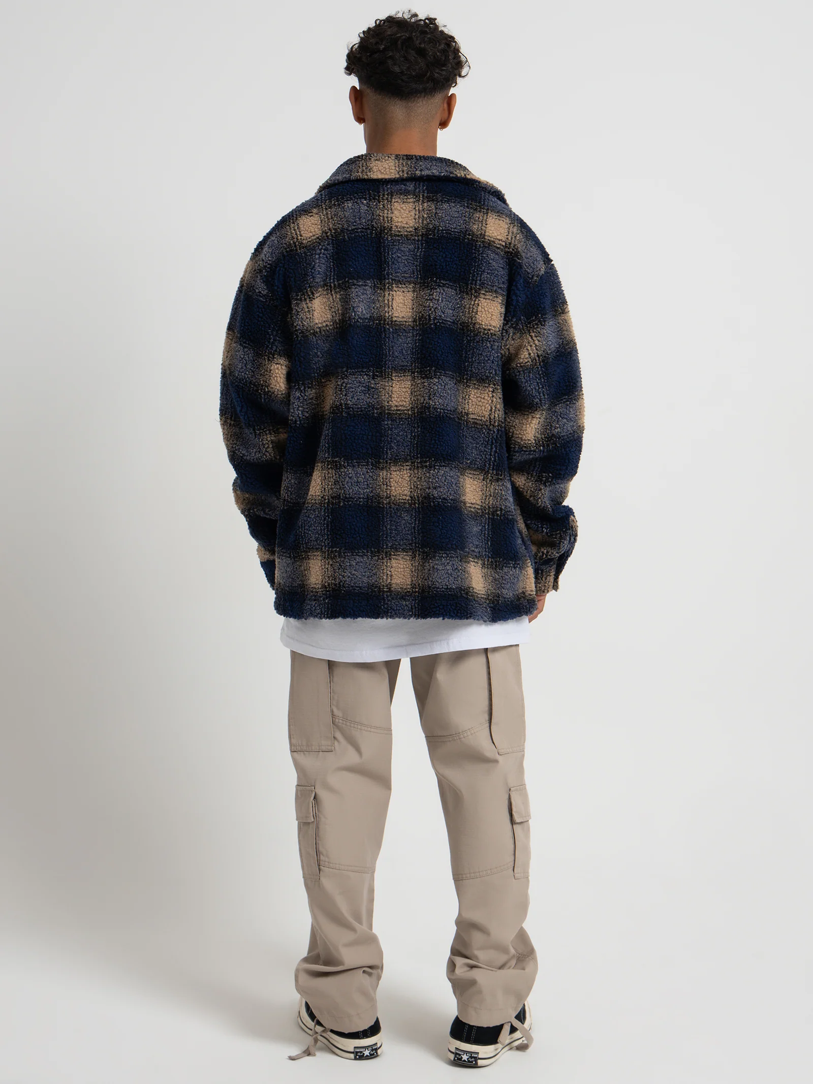 Shadow Plaid Sherpa Zip Shirt - Image 10