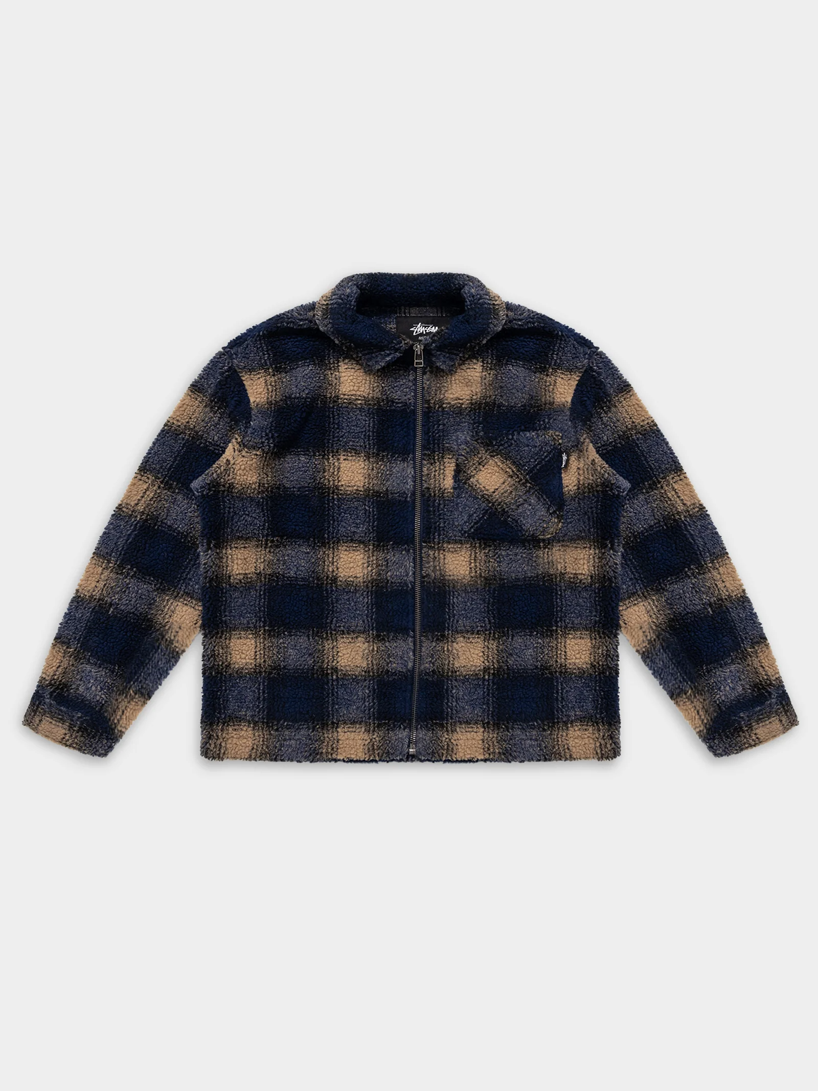 Shadow Plaid Sherpa Zip Shirt - Image 11