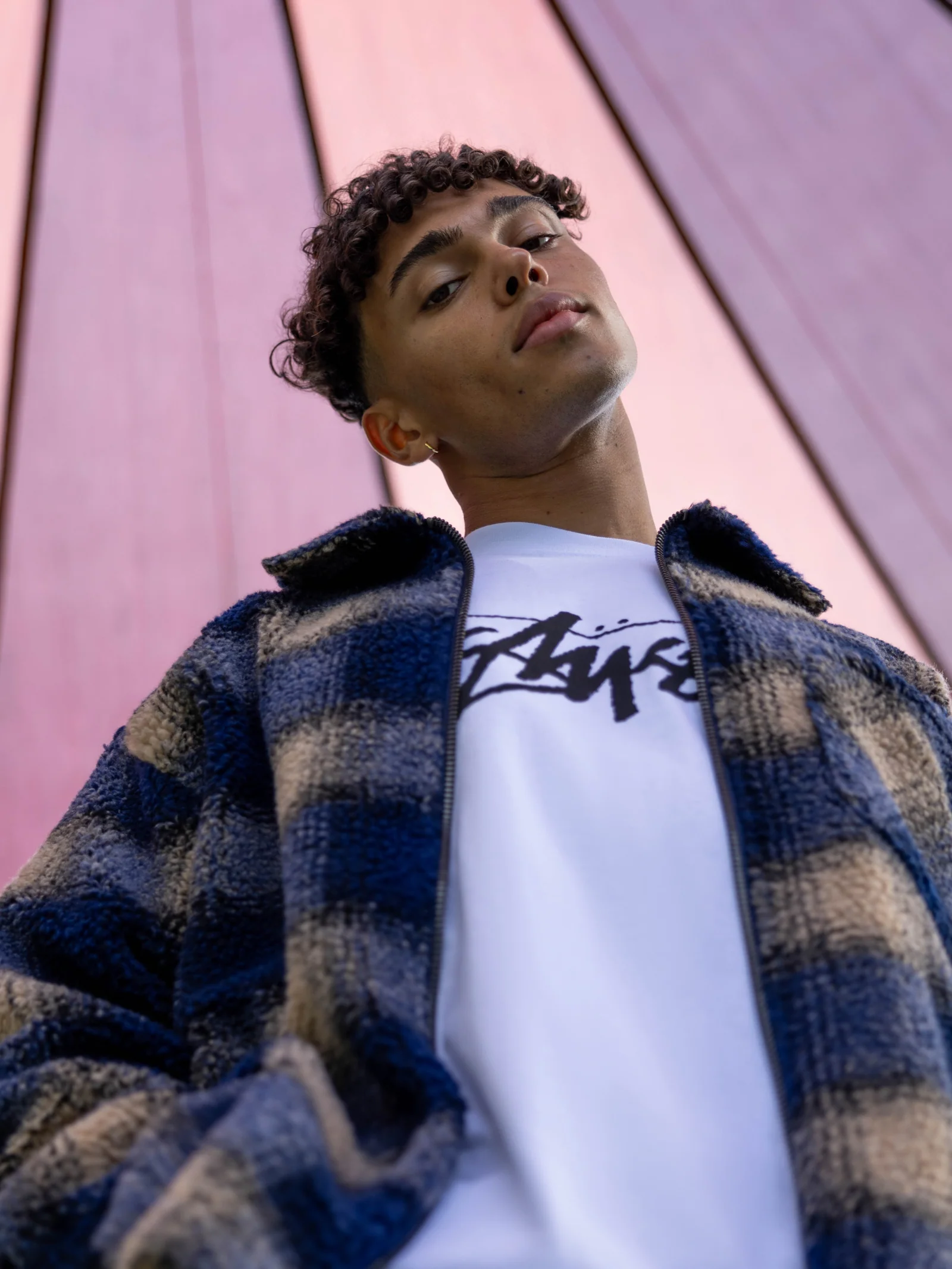 Shadow Plaid Sherpa Zip Shirt - Image 4