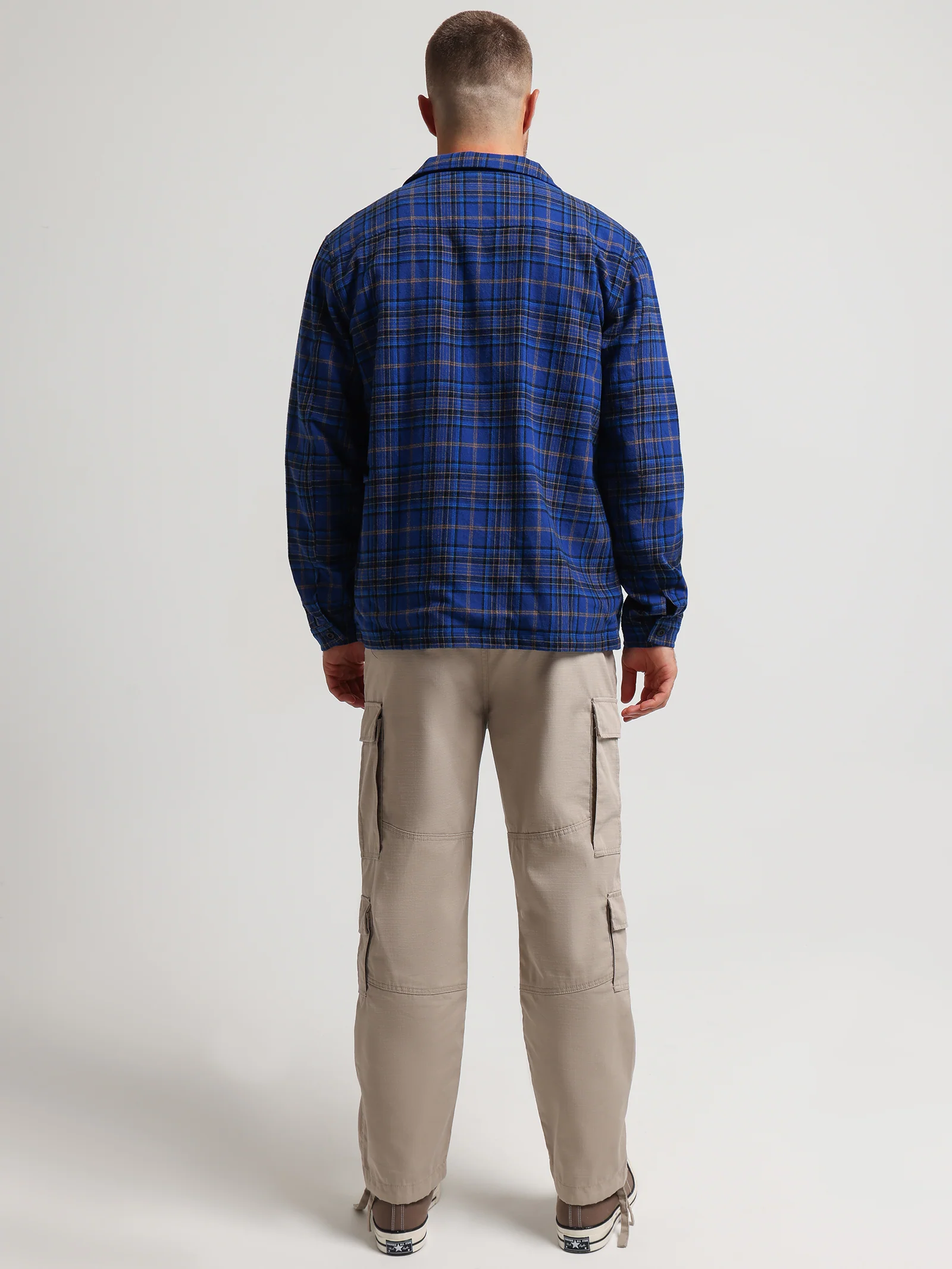 Shadow Plaid Zip Long Sleeve Shirt - Image 5