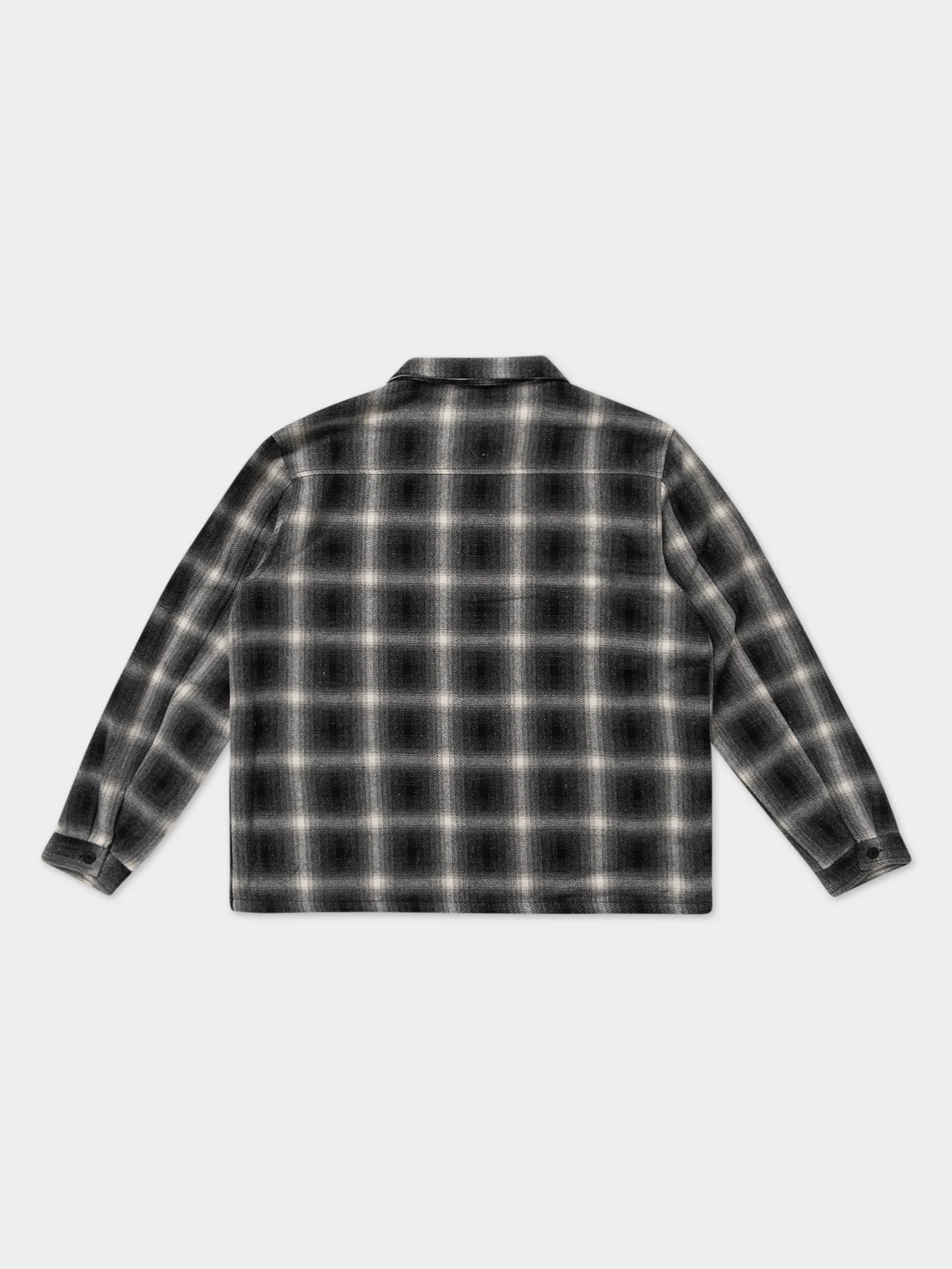 Shadow Plaid Zip Up Long Sleeve Shirt - Image 8