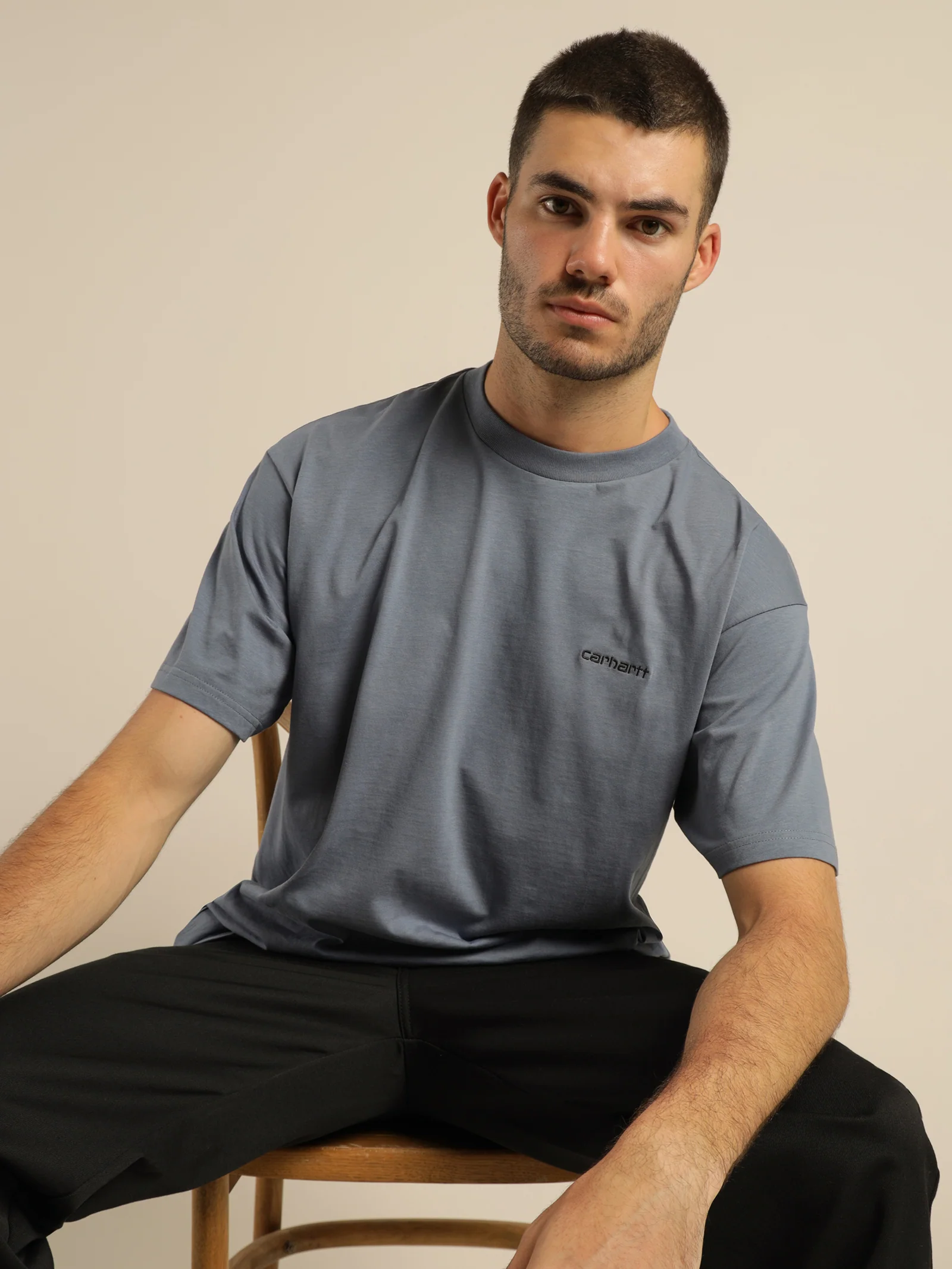 Short Sleeve Embroidered Script T-Shirt - Image 2