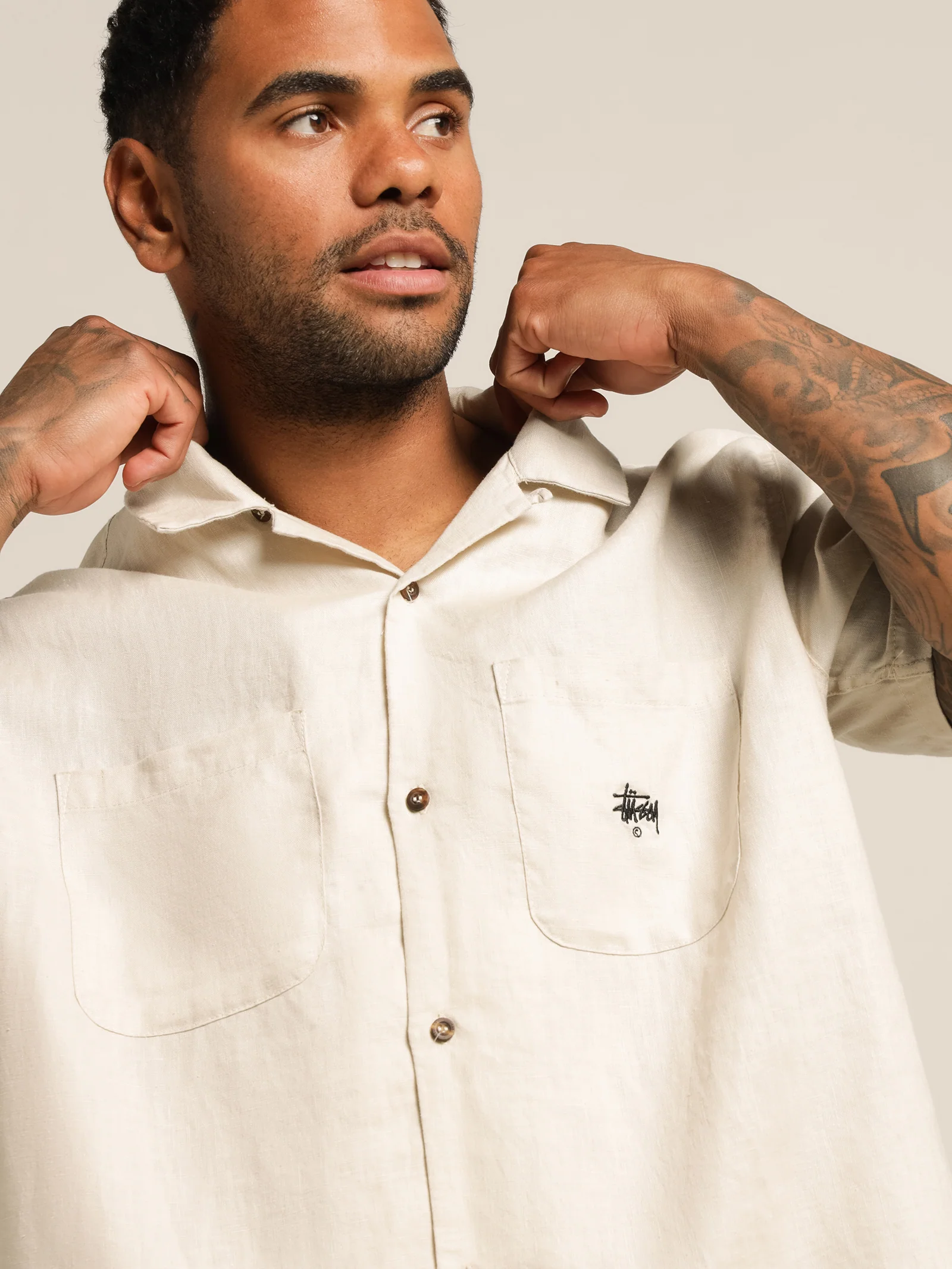 Short Sleeve Linen Shirt - Image 3