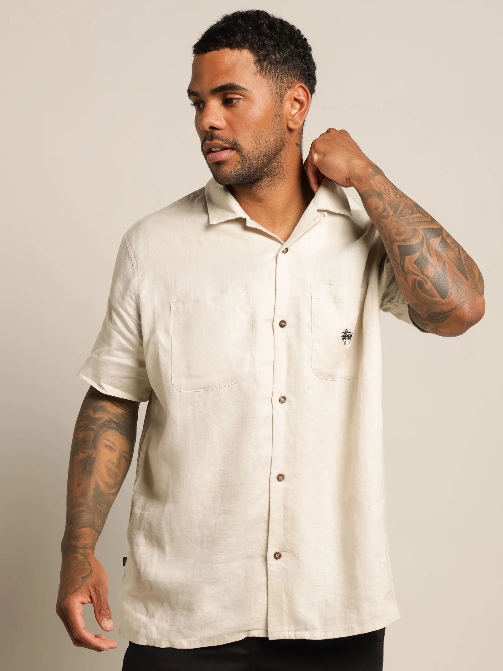 Short Sleeve Linen Shirt - Image 4