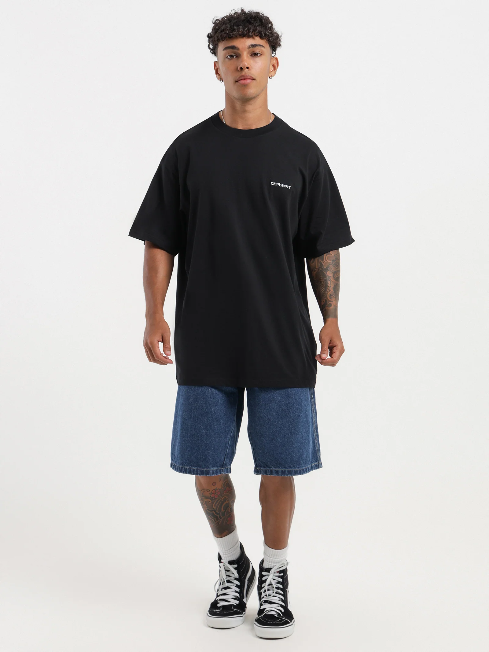 Short Sleeve Script Embroidery T-Shirt - Image 6