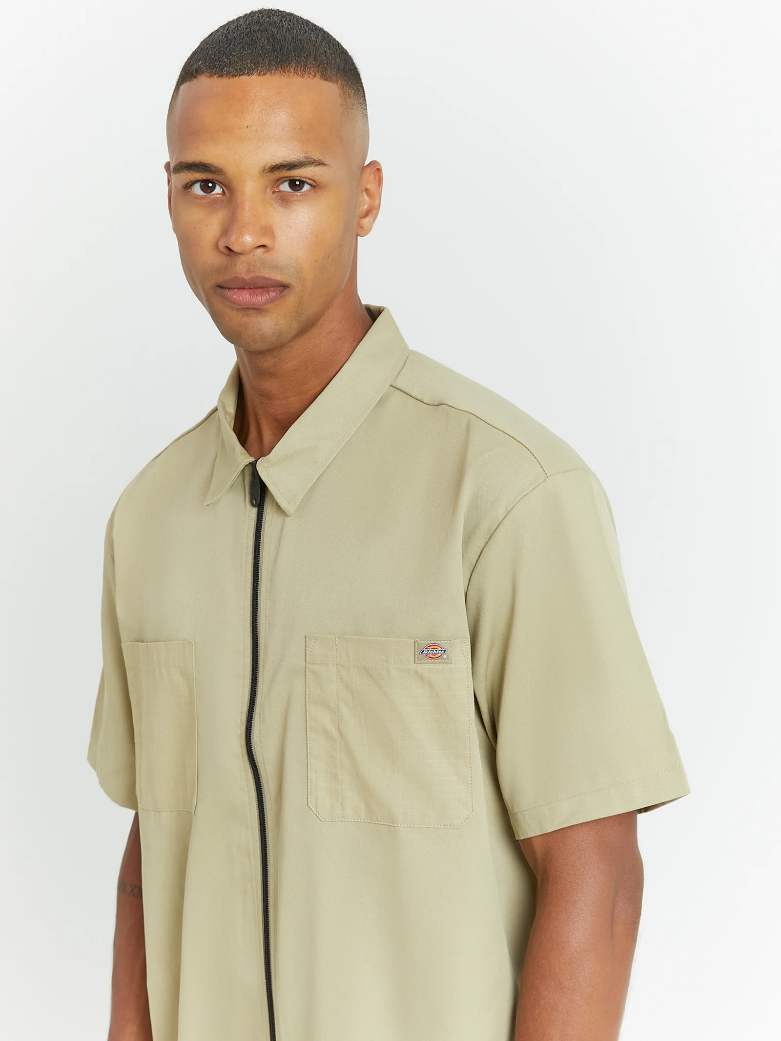 Short Sleeve Zip-Through Workshirt - Image 2
