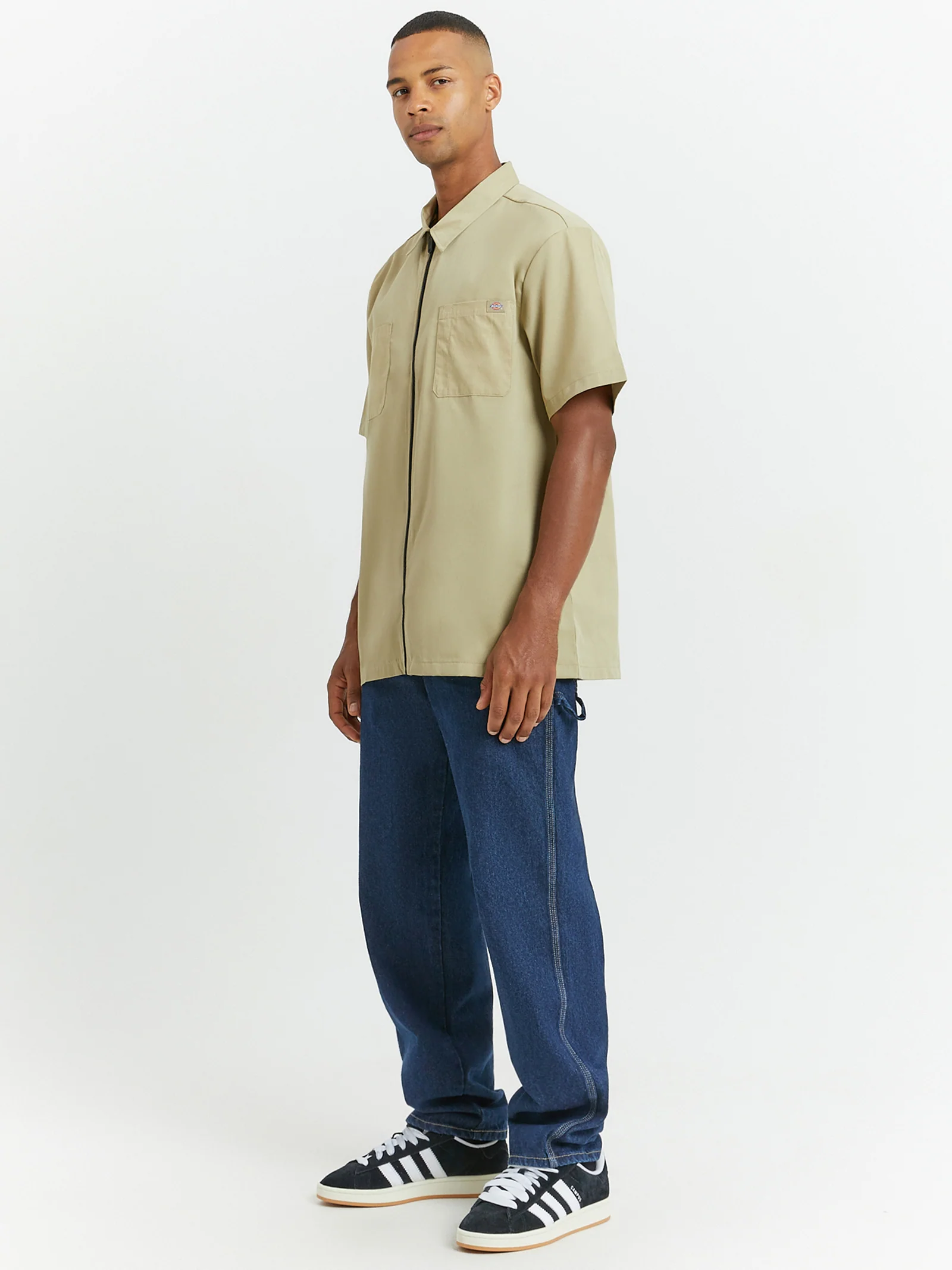 Short Sleeve Zip-Through Workshirt - Image 3