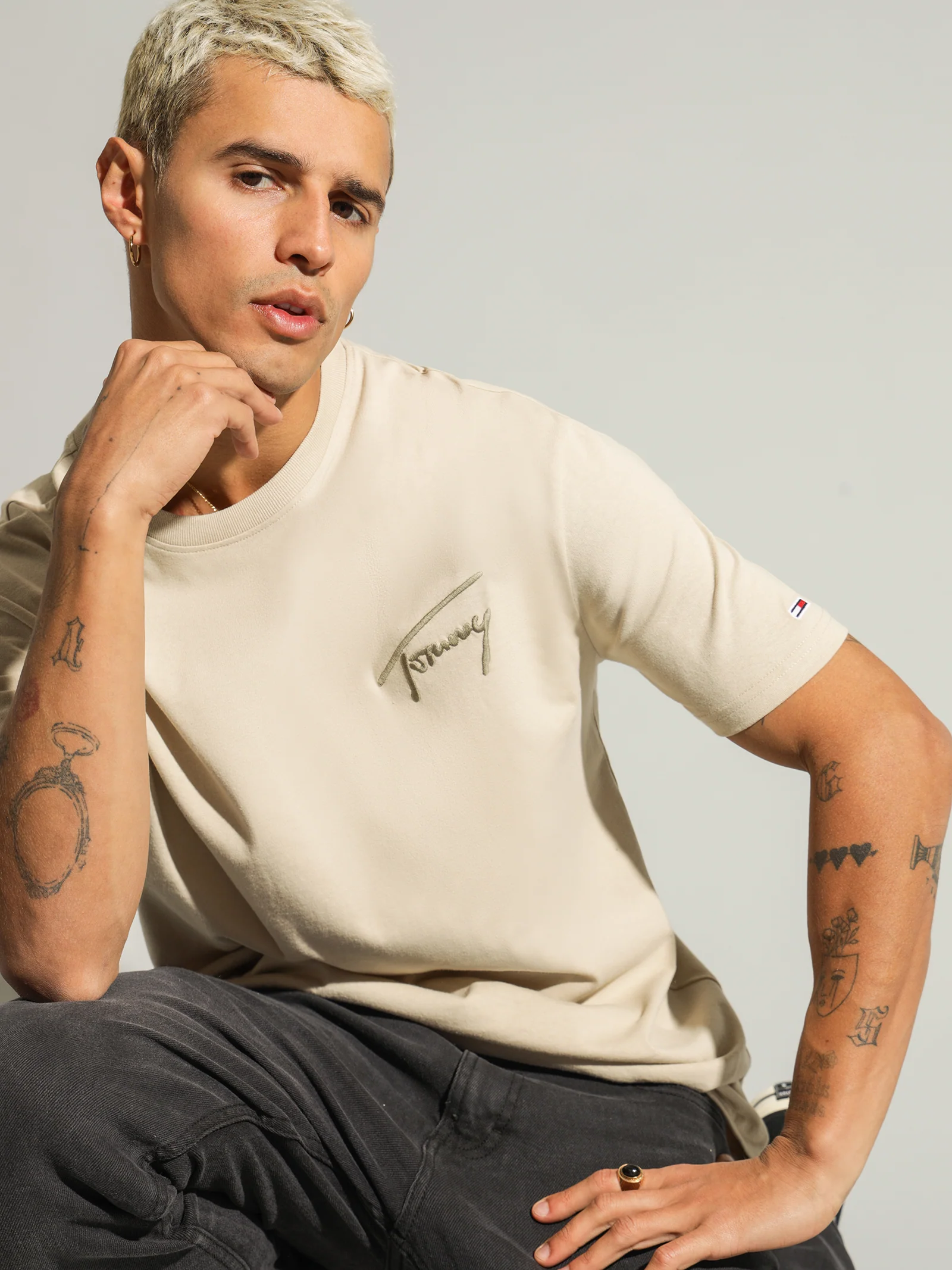 SIGNATURE Logo Recycled Cotton T-Shirt - Image 2