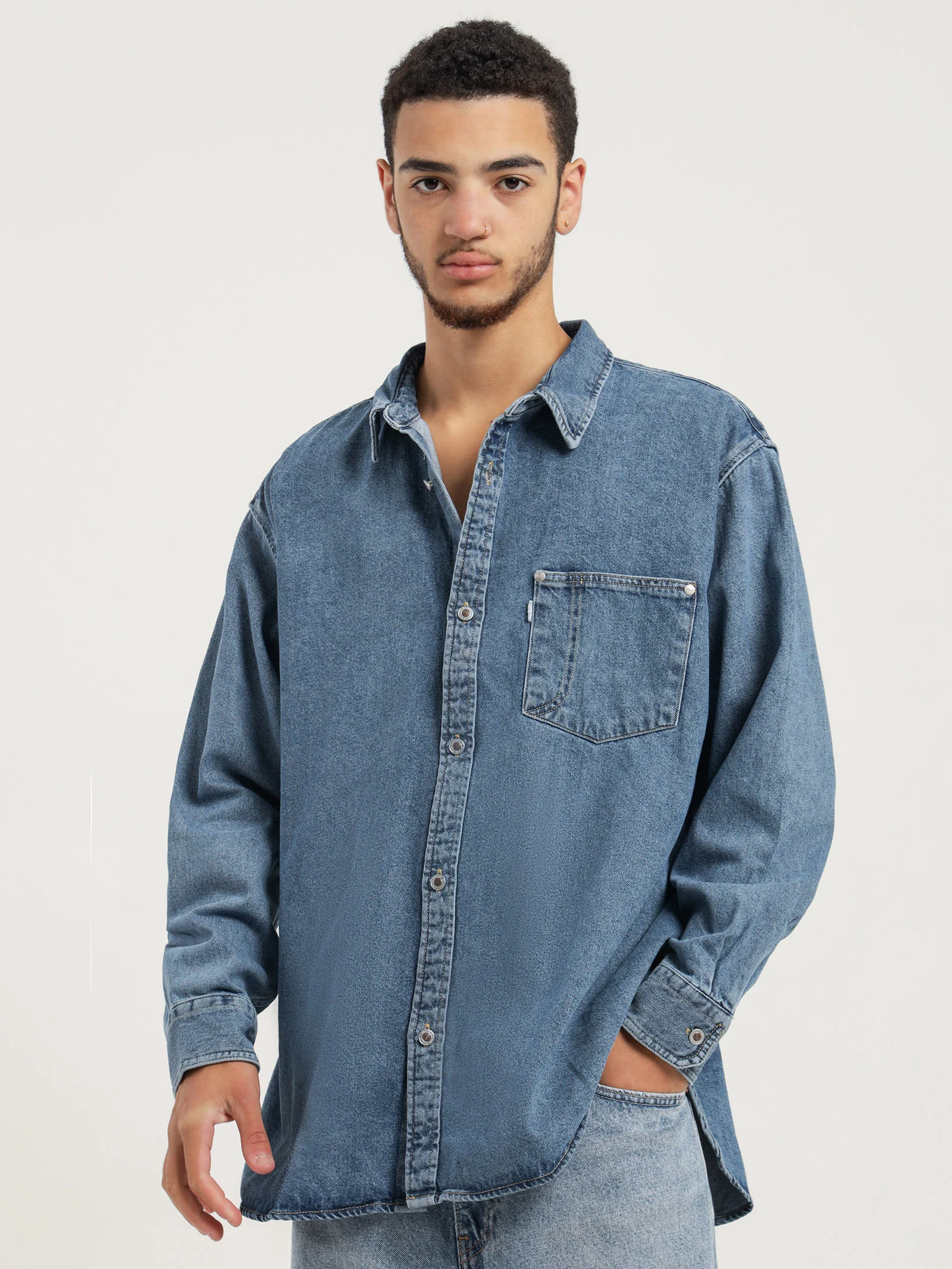 Silvertab Oversized One Pocket Shirt