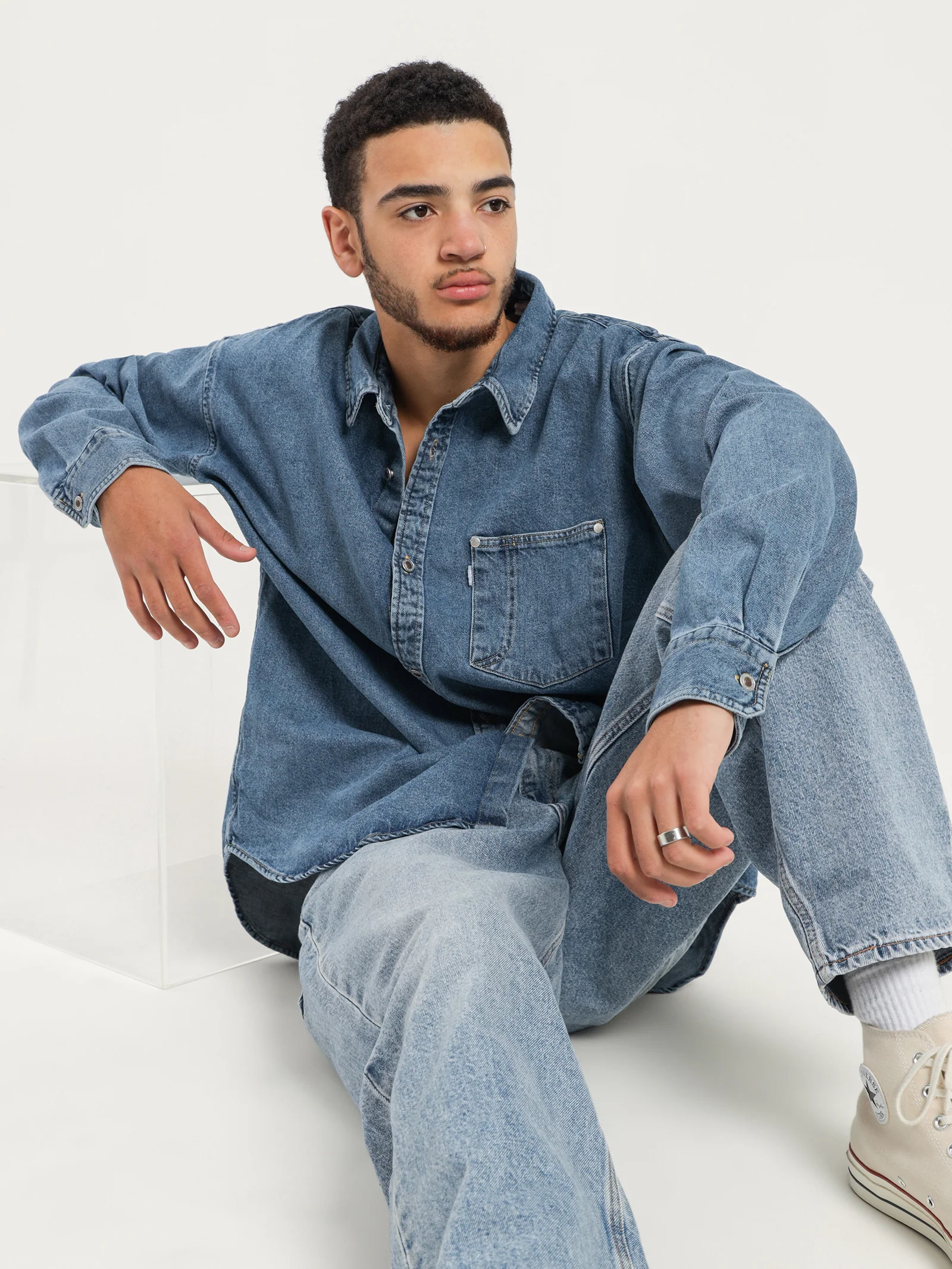 Silvertab Oversized One Pocket Shirt - Image 2