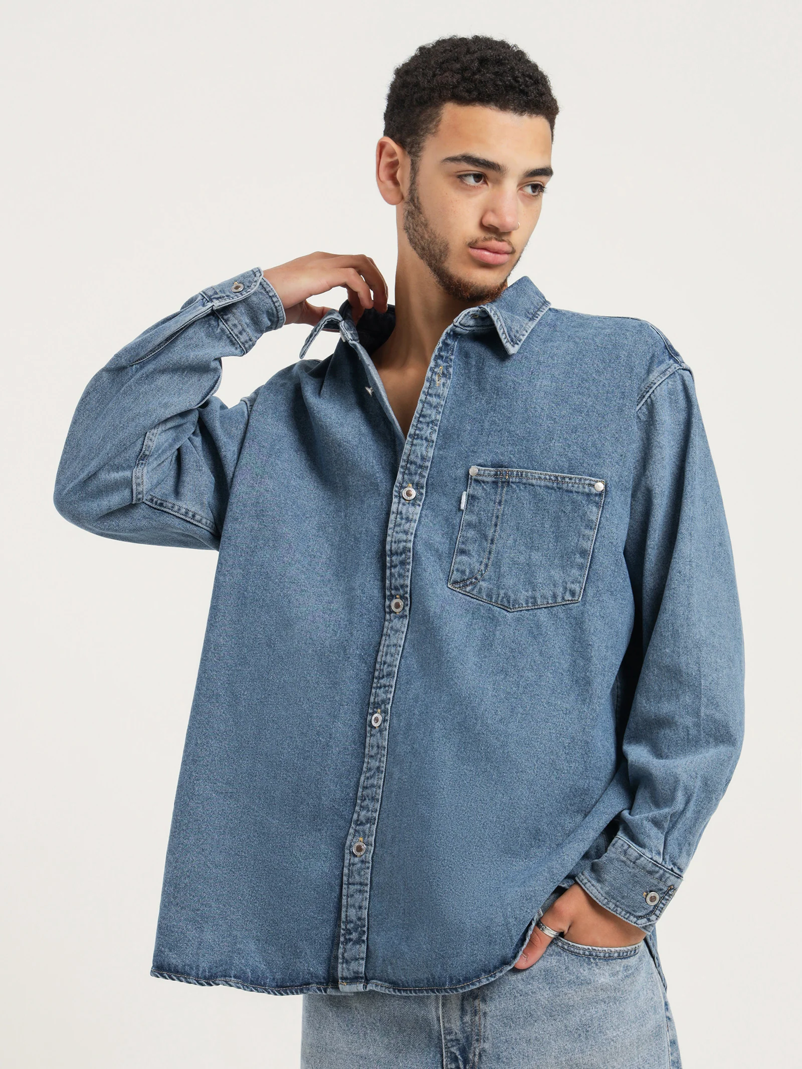 Silvertab Oversized One Pocket Shirt - Image 4