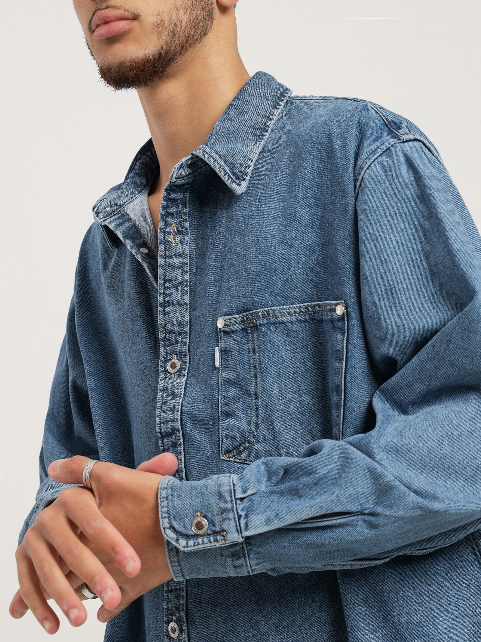 Silvertab Oversized One Pocket Shirt - Image 5