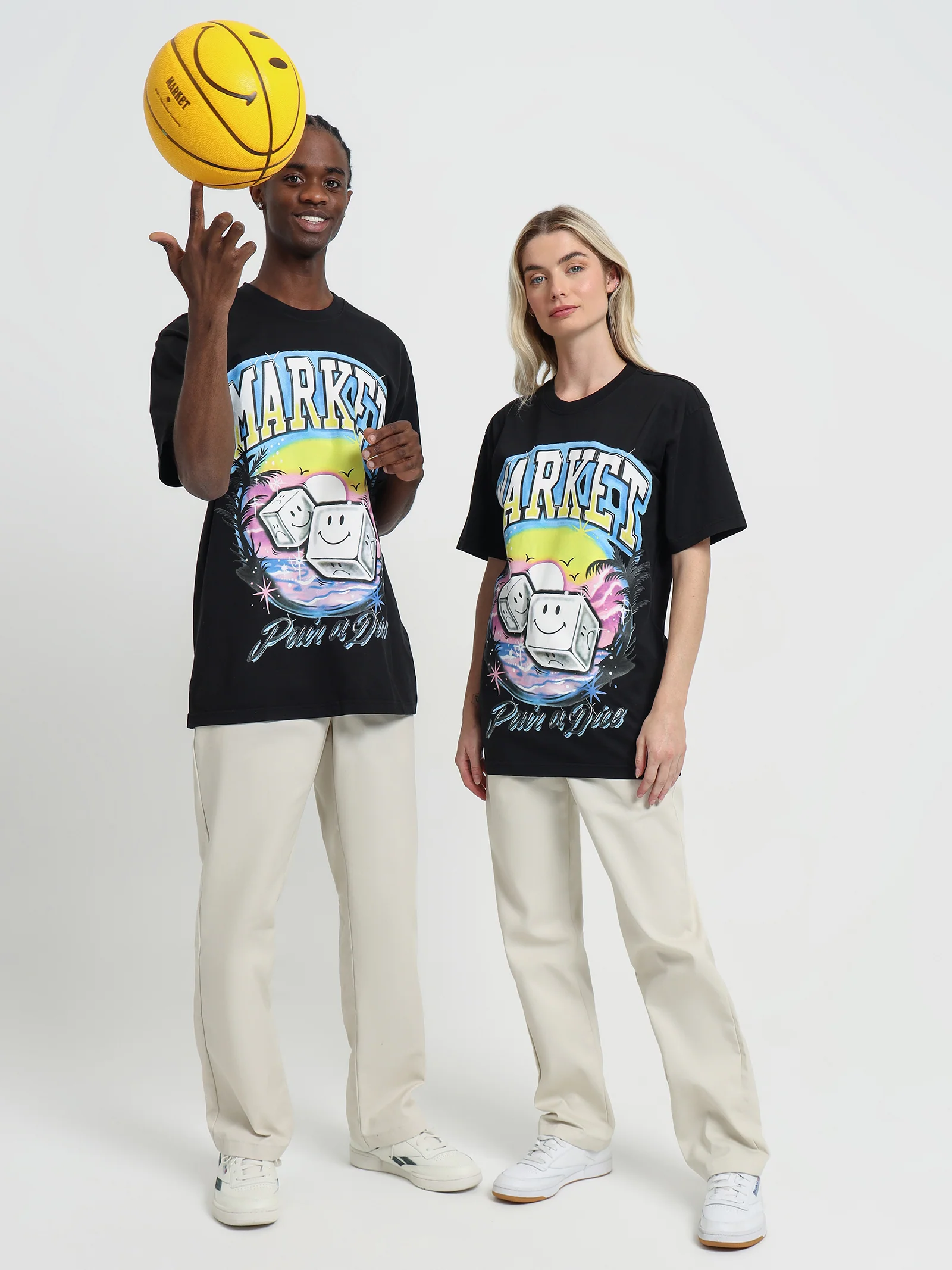 Smiley Pair of Dice T-Shirt - Image 2
