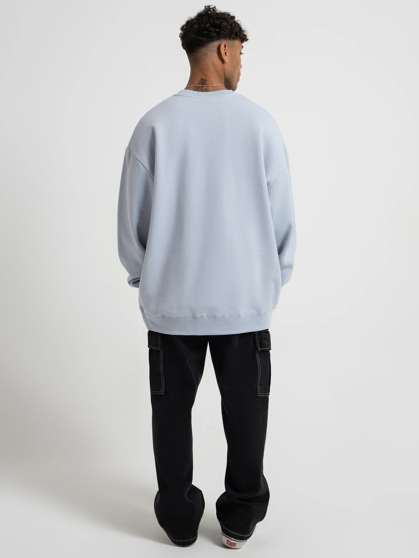 Solid Stock Embroidered Crew Sweater - Image 5