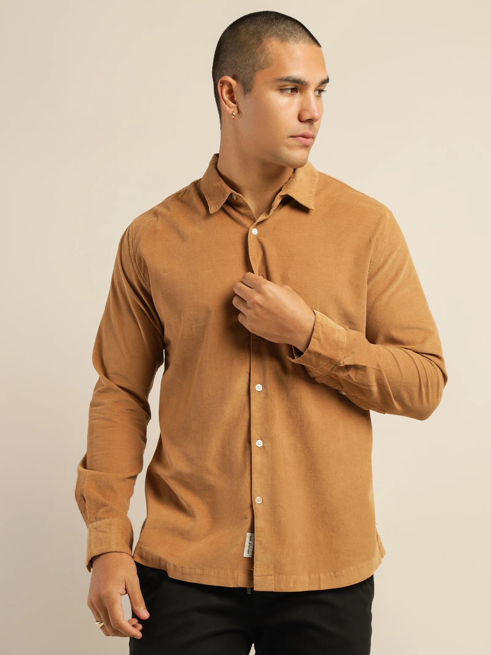 Soren Micro-Cord Long Sleeve Shirt