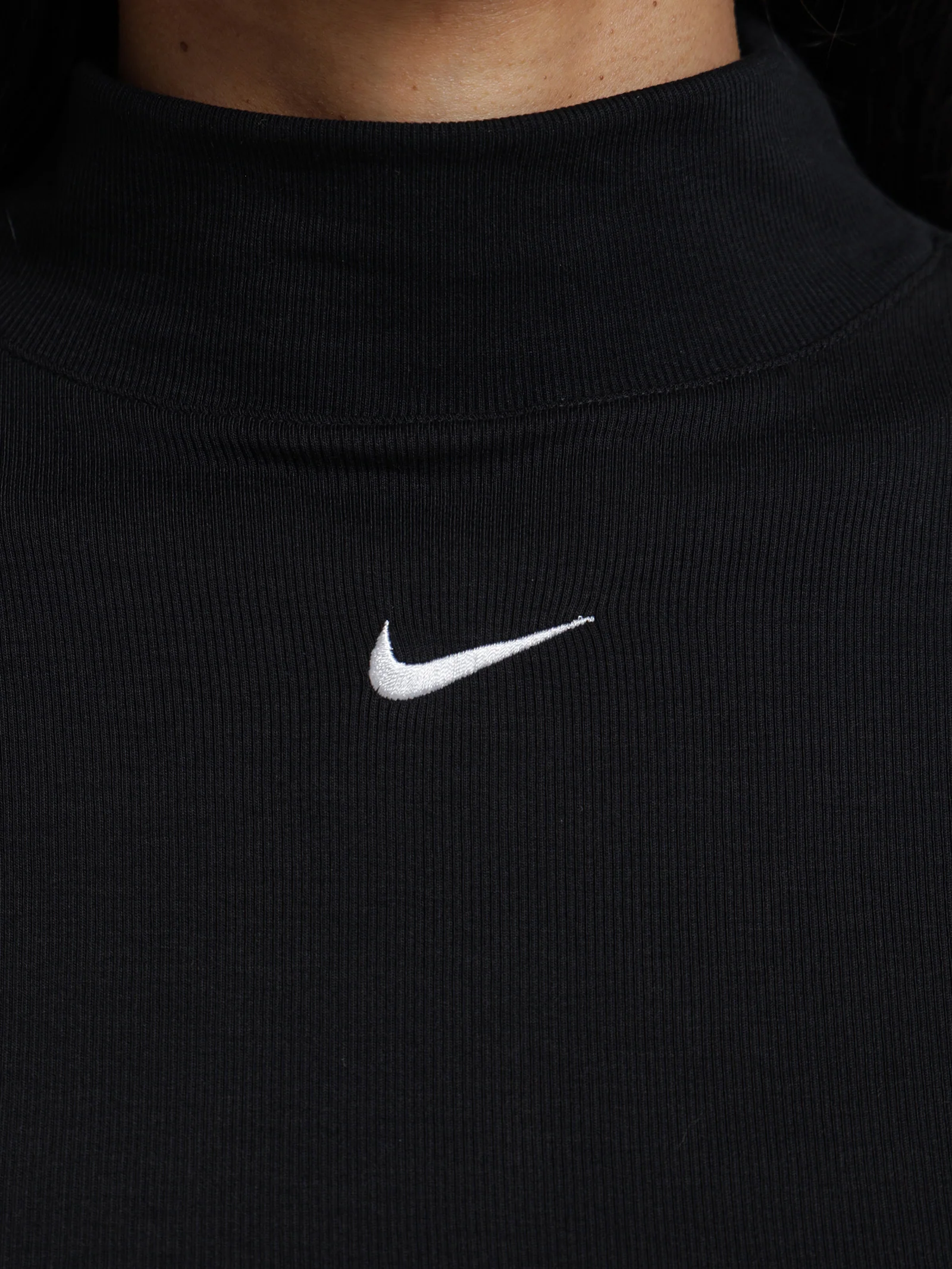 Sportswear Essentials Ribbed Mock Neck Long Sleeve Top - Image 3