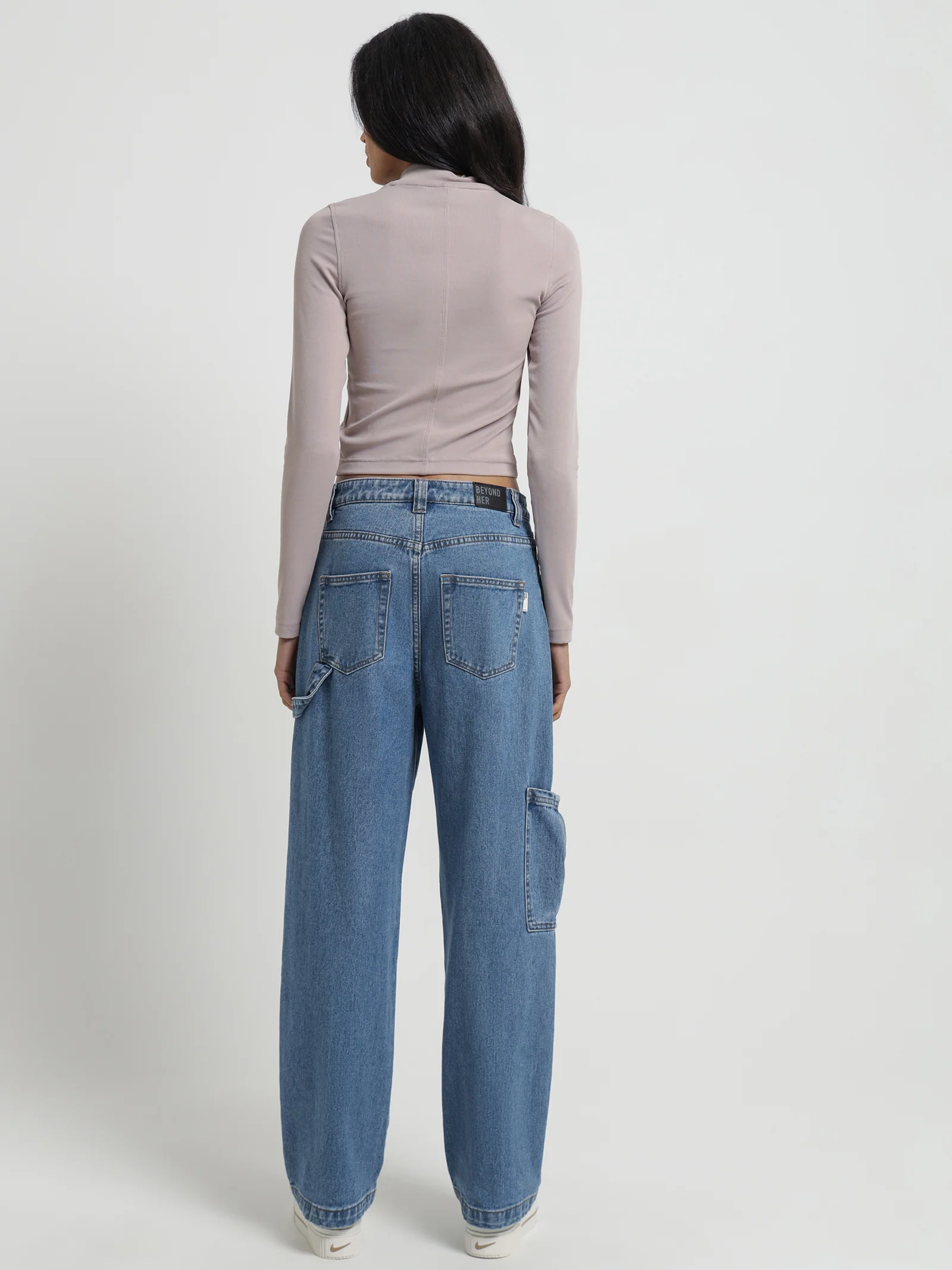 Sportswear Essentials Ribbed Mock Neck Long Sleeve Top - Image 5