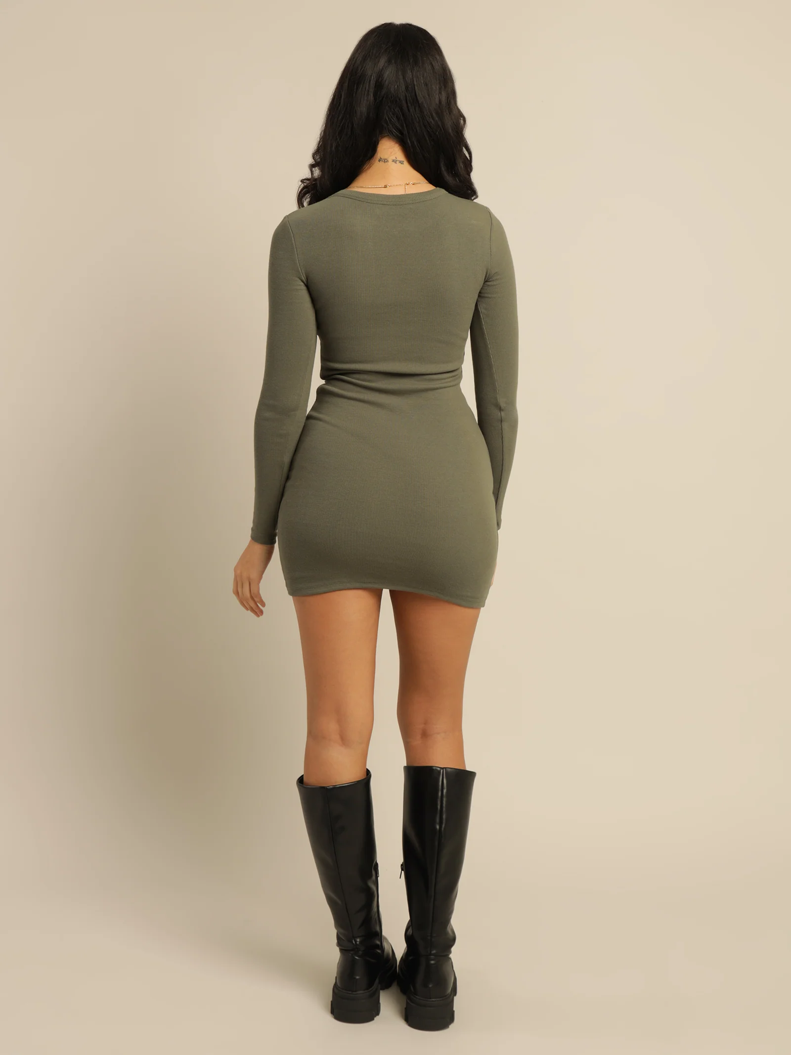Stella Long Sleeve Rib Dress - Image 6