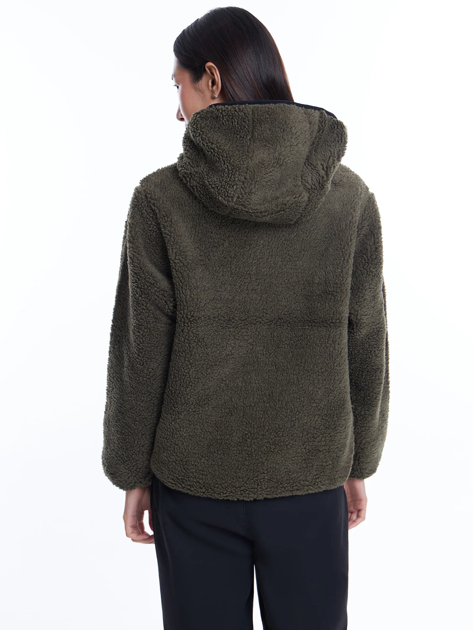Stock Hooded Sherpa Jacket - Image 2