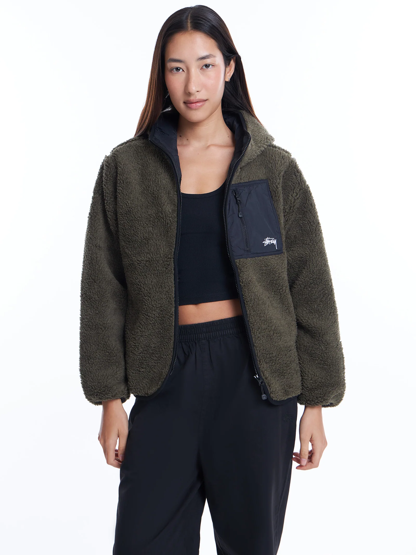 Stock Hooded Sherpa Jacket - Image 3