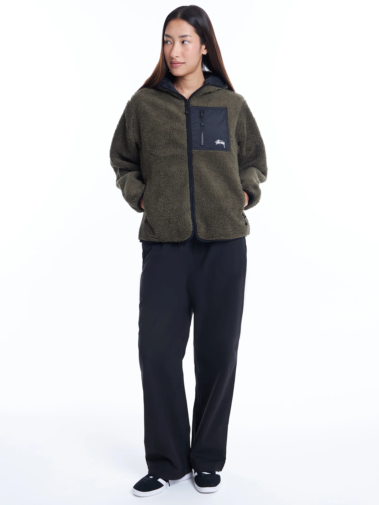 Stock Hooded Sherpa Jacket - Image 4