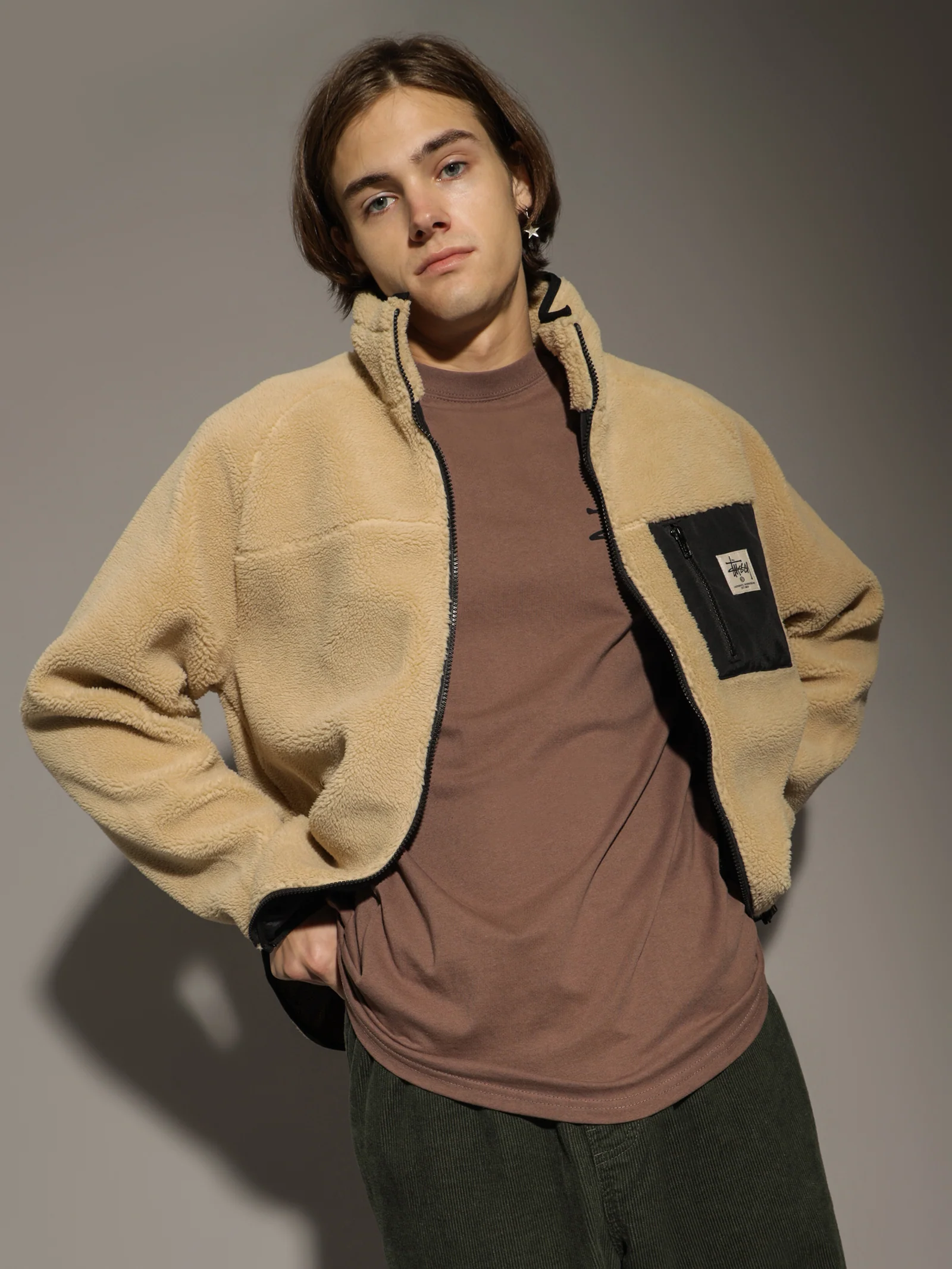 Stock Raglan Sherpa Jacket - Image 4
