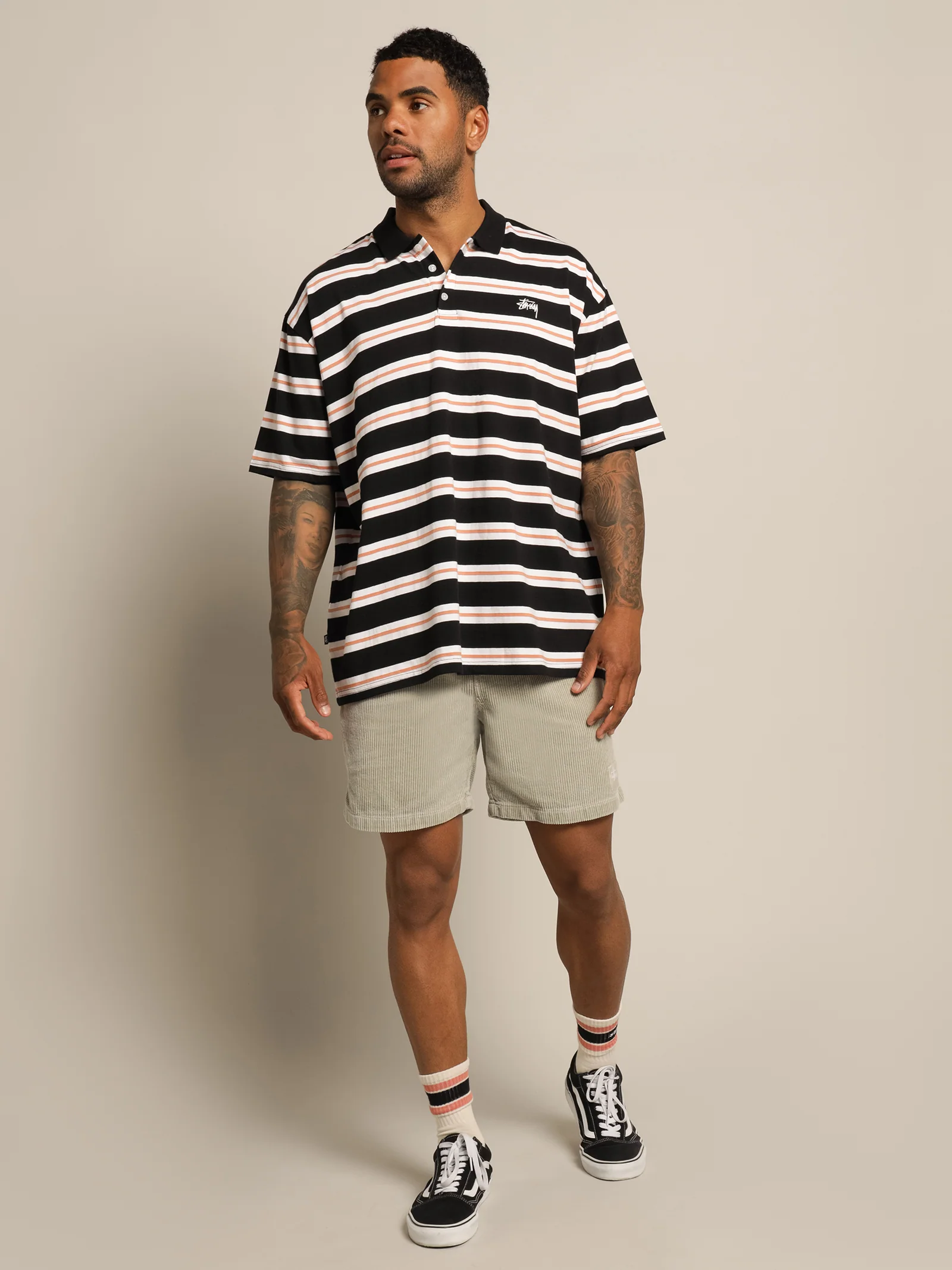 Stock Stripe Short Sleeve Polo Shirt - Image 3