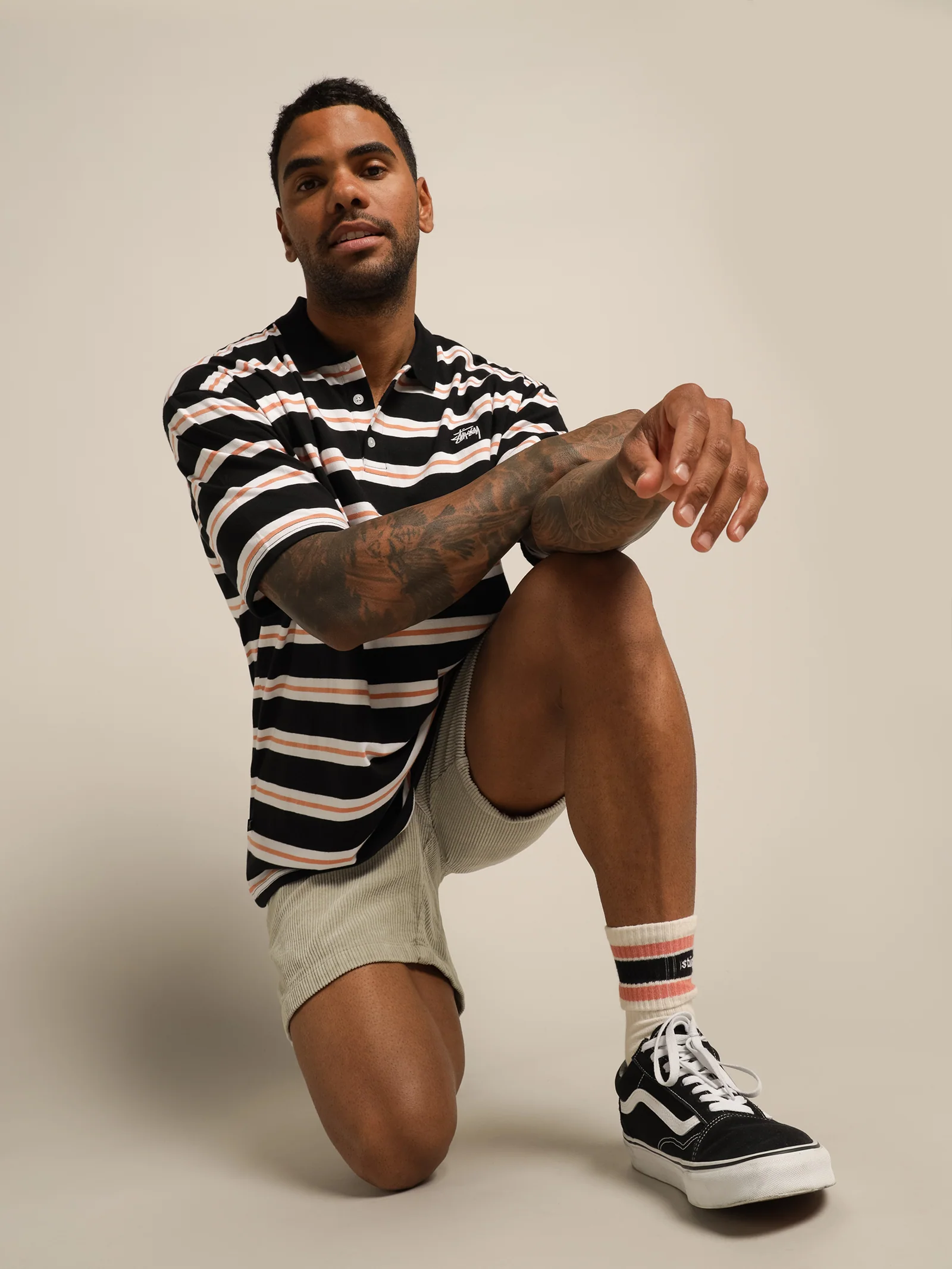 Stock Stripe Short Sleeve Polo Shirt - Image 4
